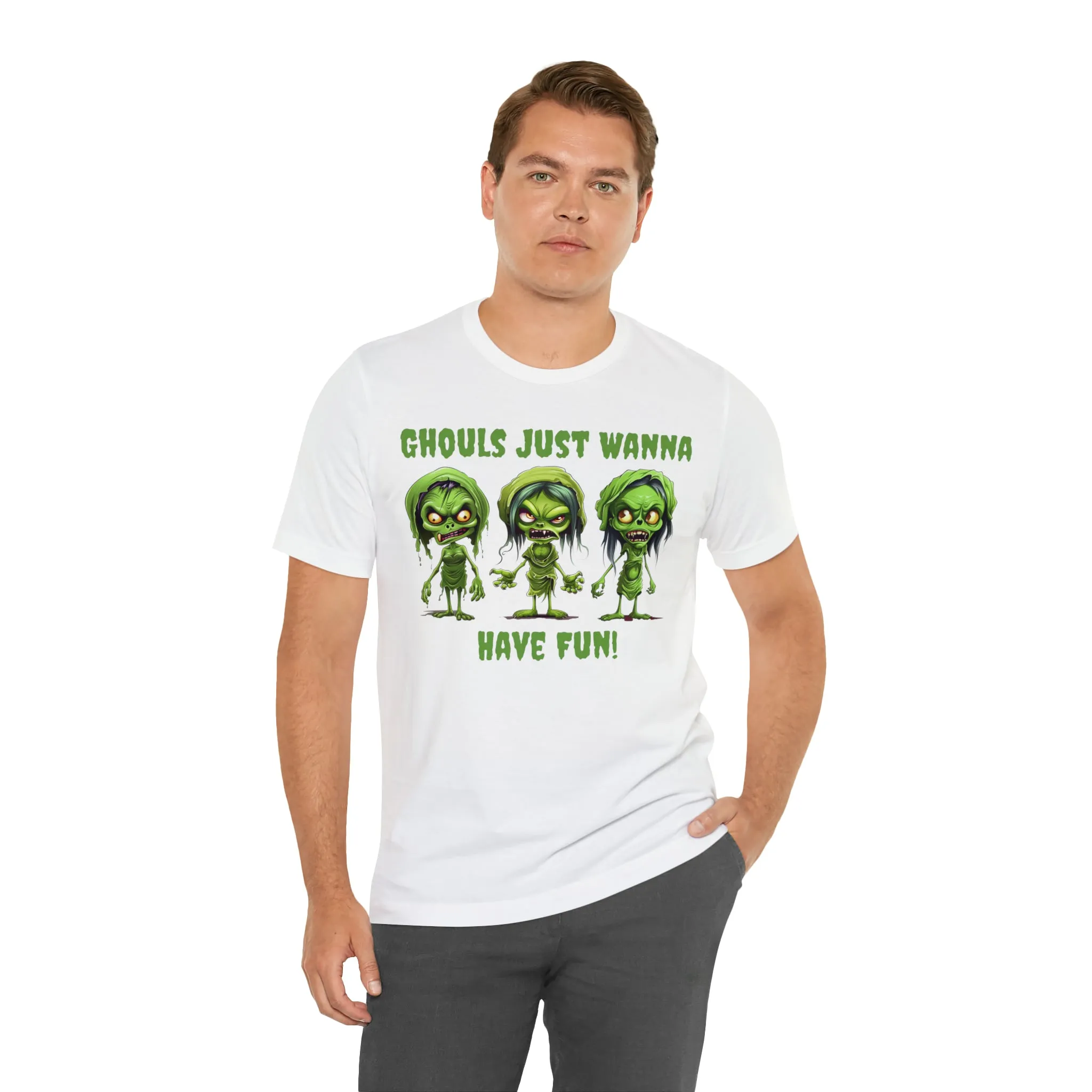 Ghouls Just Wanna Have Fun T-Shirt | Creepy Girl Ghouls Tee |  Bella Canvas 3001Unisex | Scary Short Sleeve Tshirt