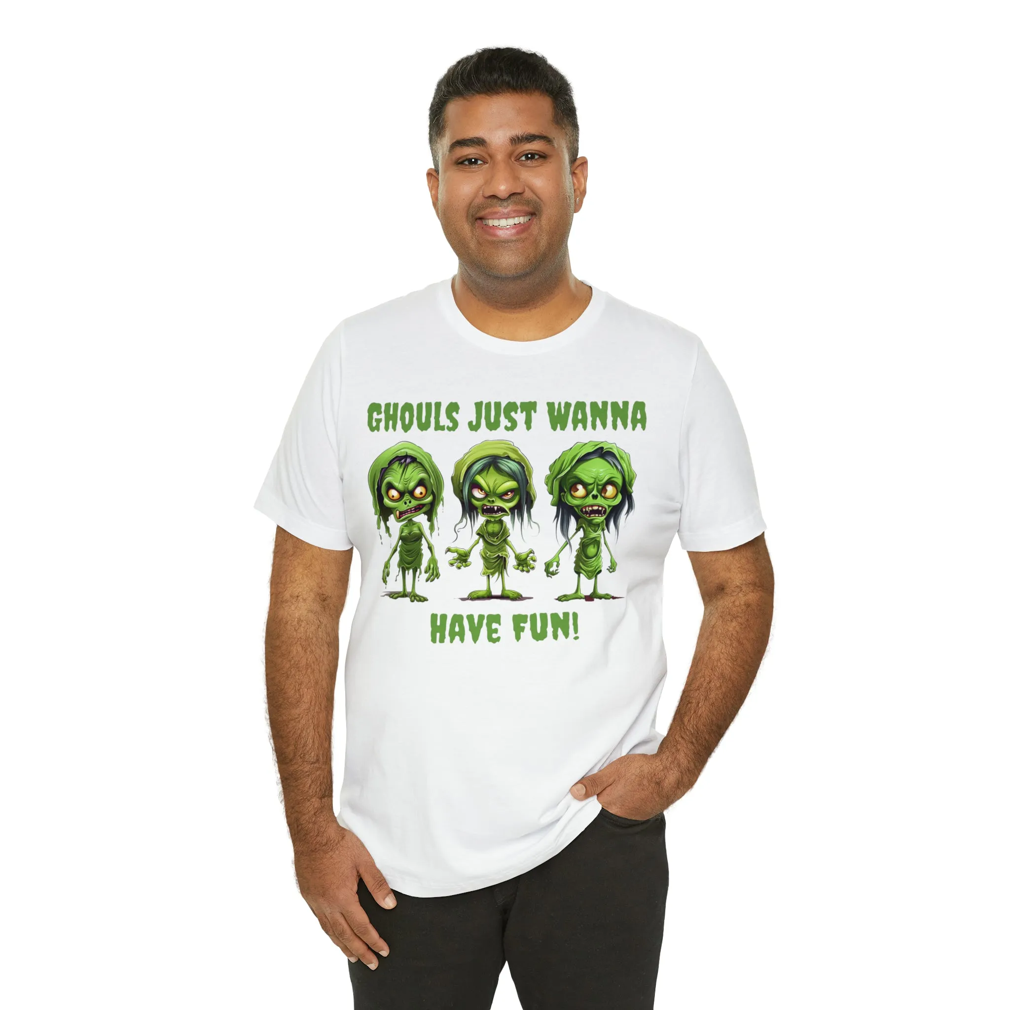 Ghouls Just Wanna Have Fun T-Shirt | Creepy Girl Ghouls Tee |  Bella Canvas 3001Unisex | Scary Short Sleeve Tshirt