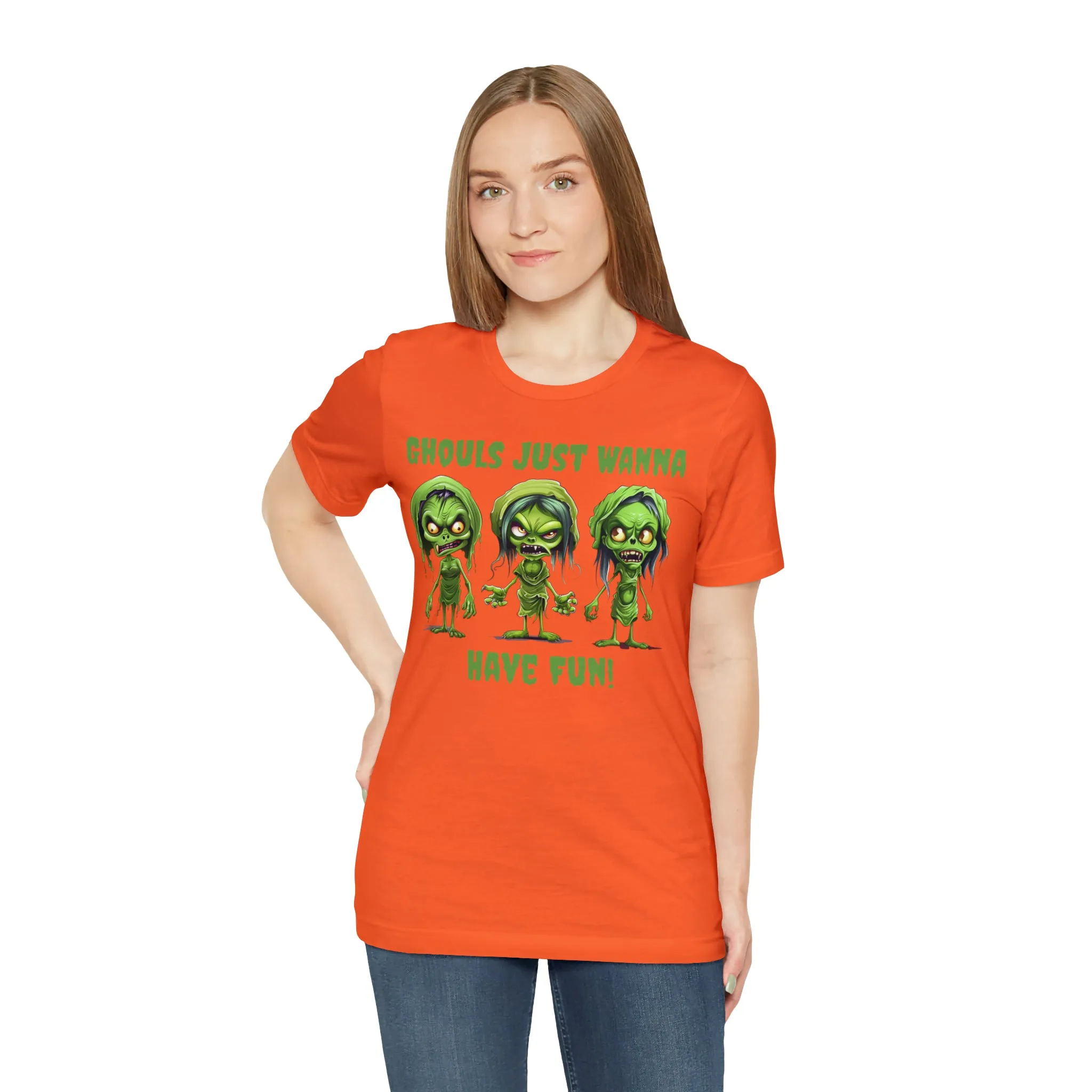Ghouls Just Wanna Have Fun T-Shirt | Creepy Girl Ghouls Tee |  Bella Canvas 3001Unisex | Scary Short Sleeve Tshirt
