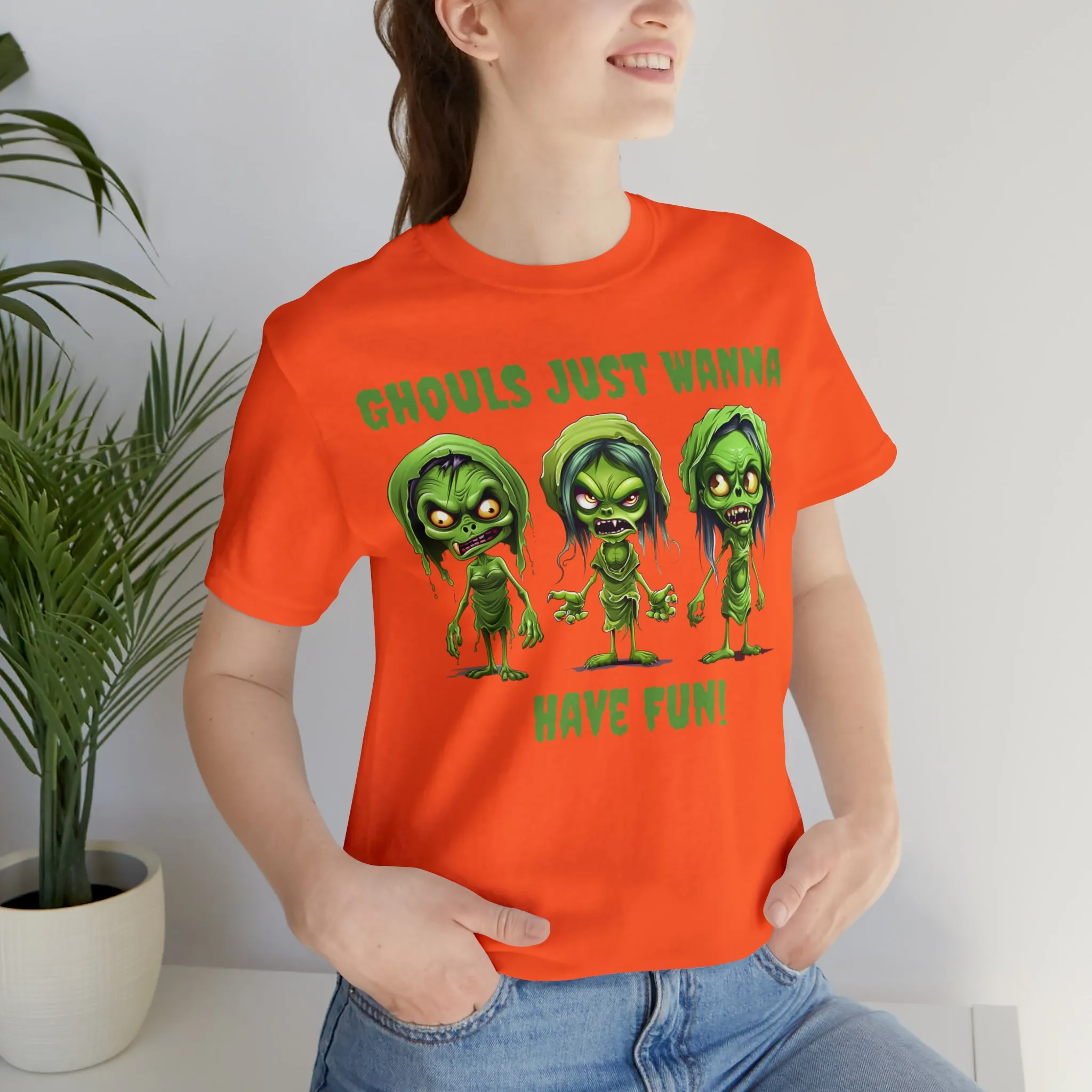 Ghouls Just Wanna Have Fun T-Shirt | Creepy Girl Ghouls Tee |  Bella Canvas 3001Unisex | Scary Short Sleeve Tshirt