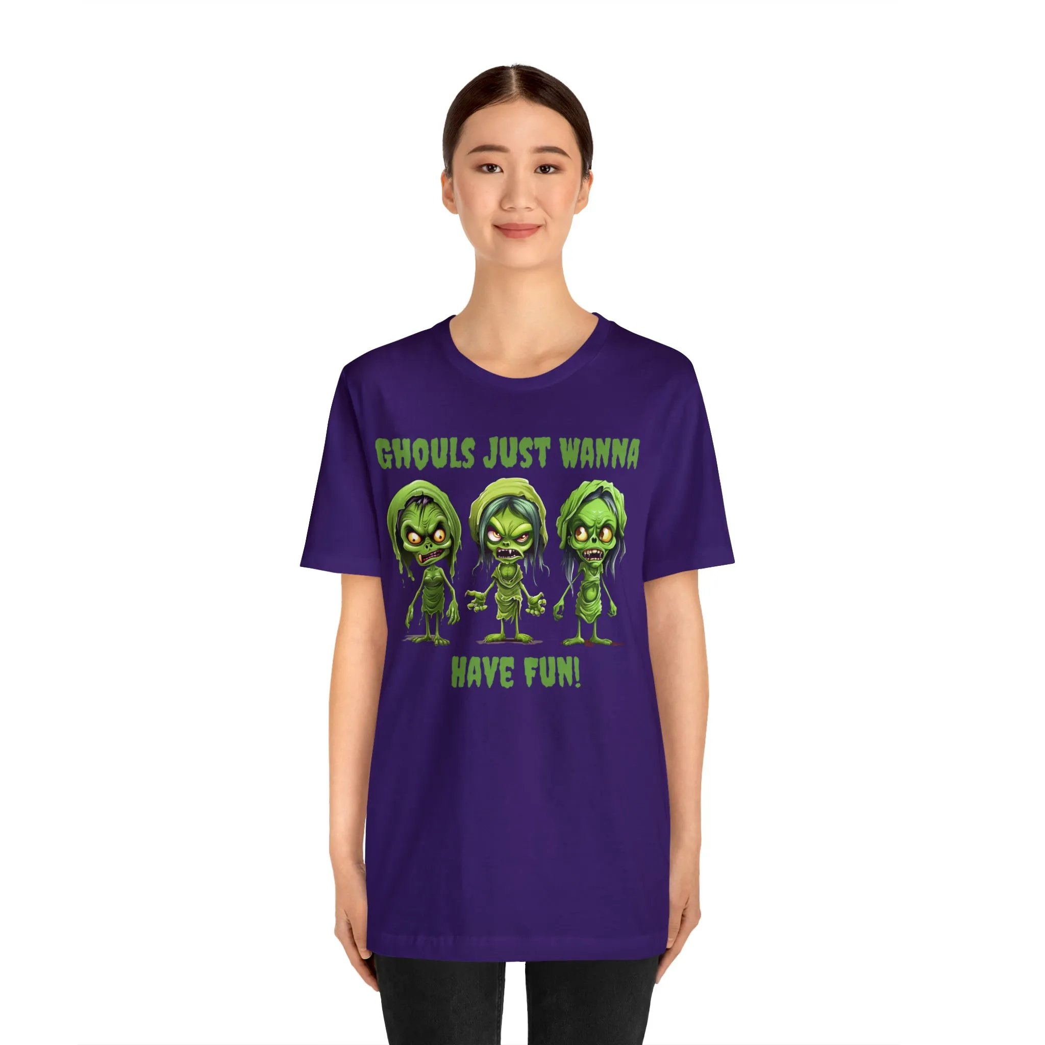 Ghouls Just Wanna Have Fun T-Shirt | Creepy Girl Ghouls Tee |  Bella Canvas 3001Unisex | Scary Short Sleeve Tshirt