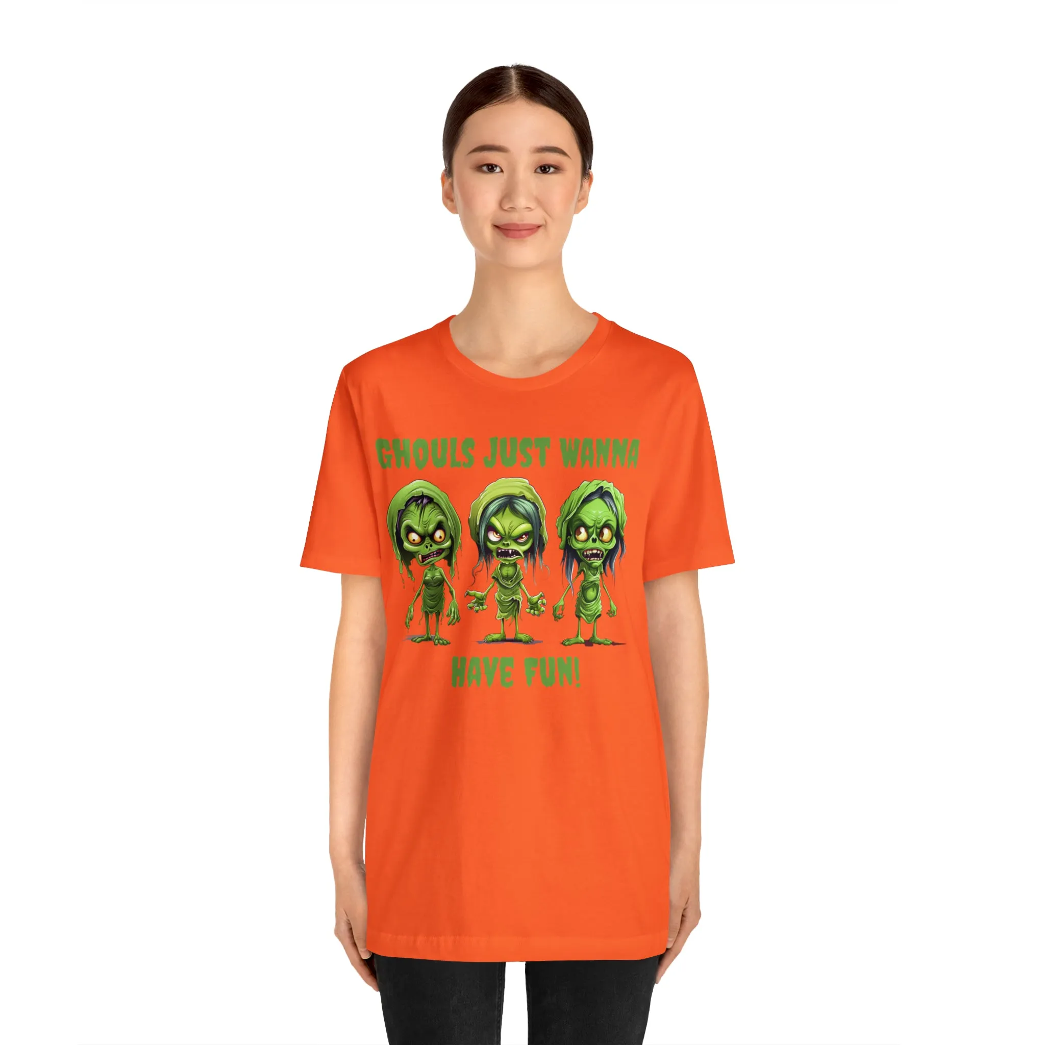 Ghouls Just Wanna Have Fun T-Shirt | Creepy Girl Ghouls Tee |  Bella Canvas 3001Unisex | Scary Short Sleeve Tshirt