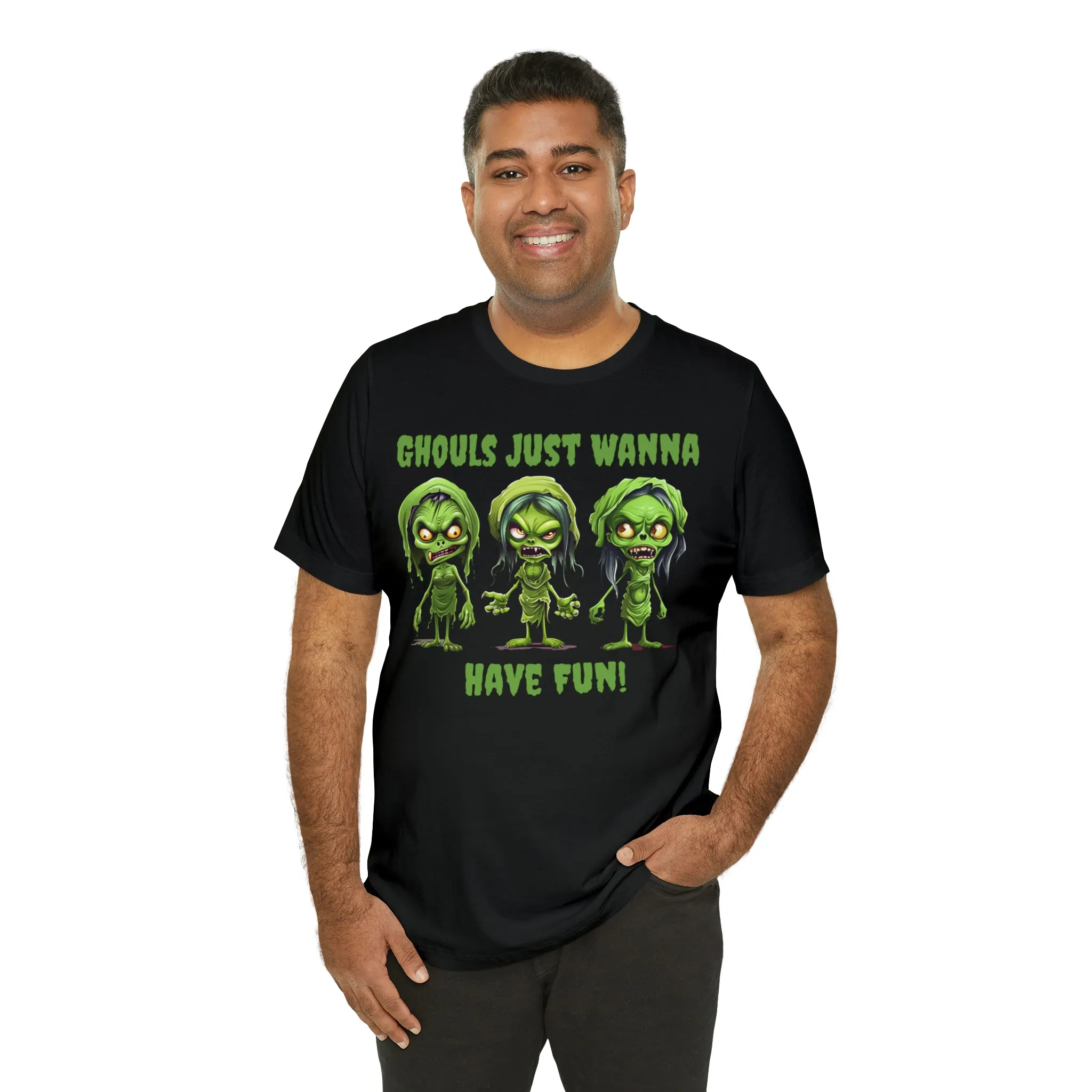 Ghouls Just Wanna Have Fun T-Shirt | Creepy Girl Ghouls Tee |  Bella Canvas 3001Unisex | Scary Short Sleeve Tshirt