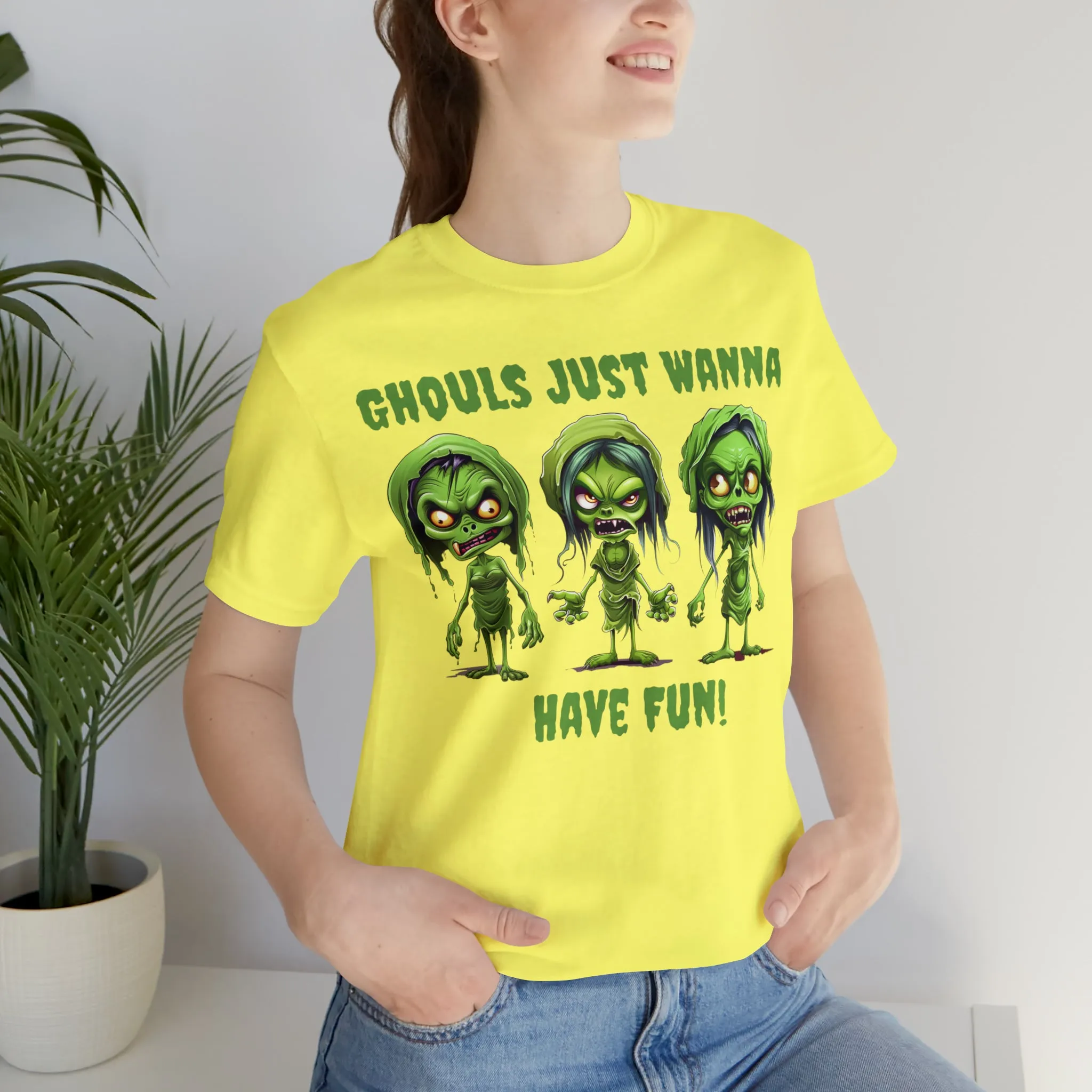 Ghouls Just Wanna Have Fun T-Shirt | Creepy Girl Ghouls Tee |  Bella Canvas 3001Unisex | Scary Short Sleeve Tshirt
