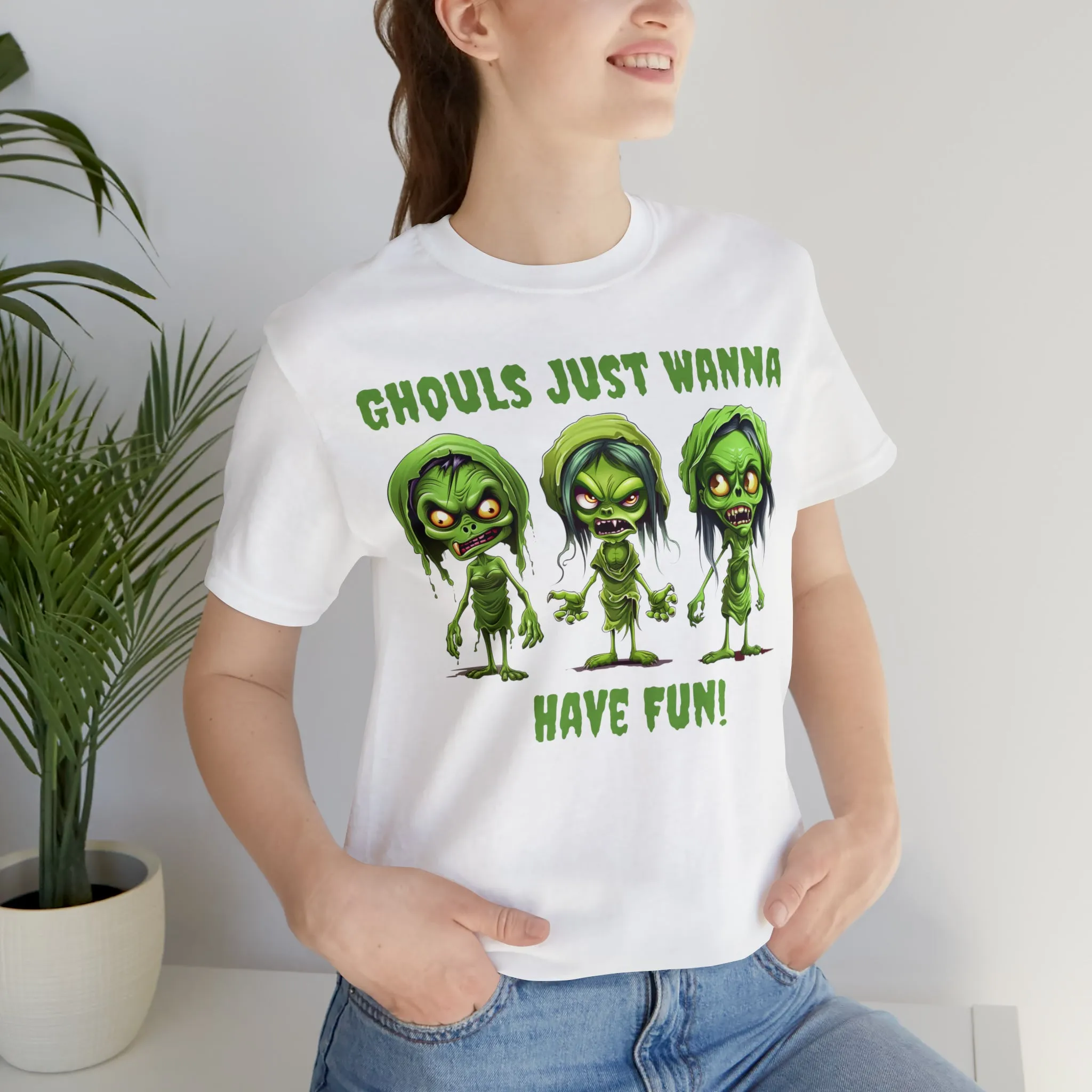 Ghouls Just Wanna Have Fun T-Shirt | Creepy Girl Ghouls Tee |  Bella Canvas 3001Unisex | Scary Short Sleeve Tshirt