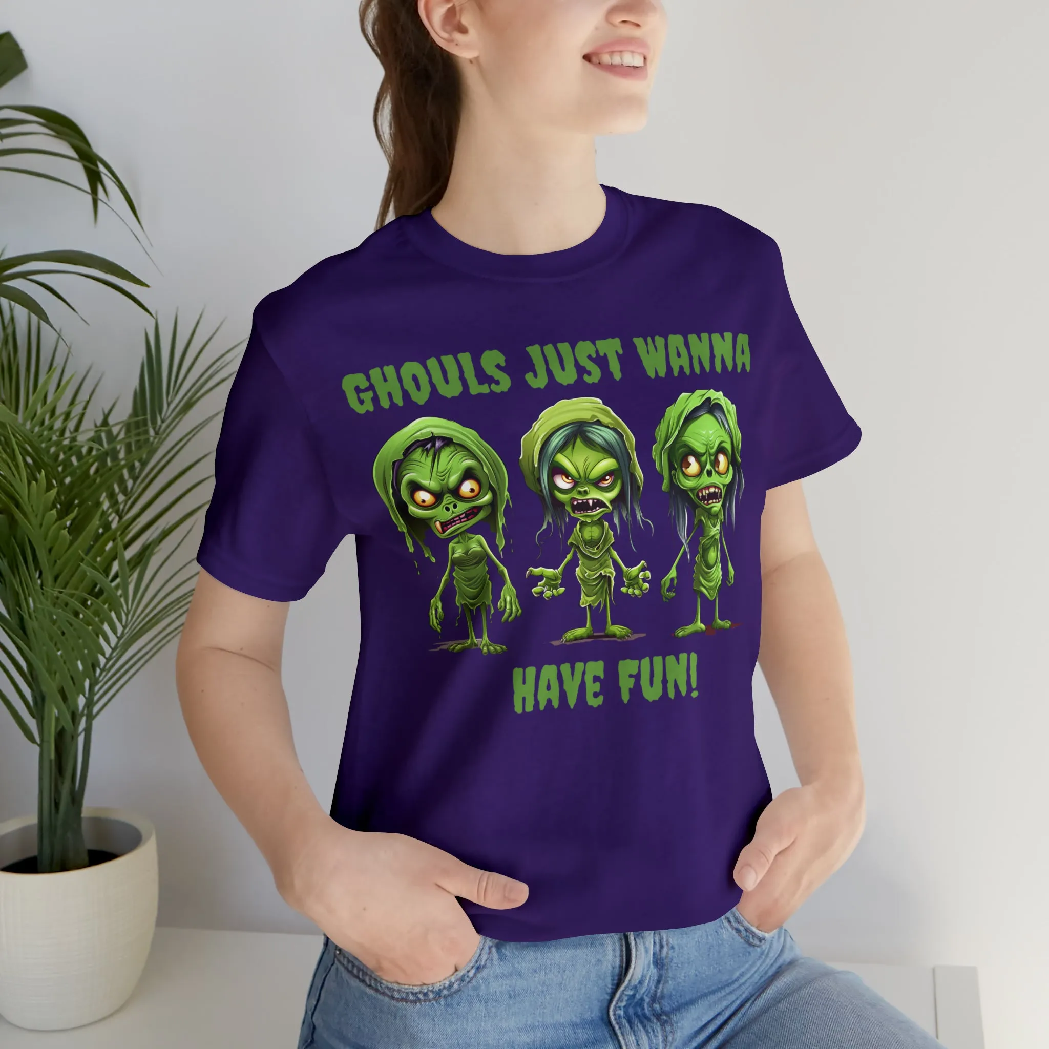 Ghouls Just Wanna Have Fun T-Shirt | Creepy Girl Ghouls Tee |  Bella Canvas 3001Unisex | Scary Short Sleeve Tshirt