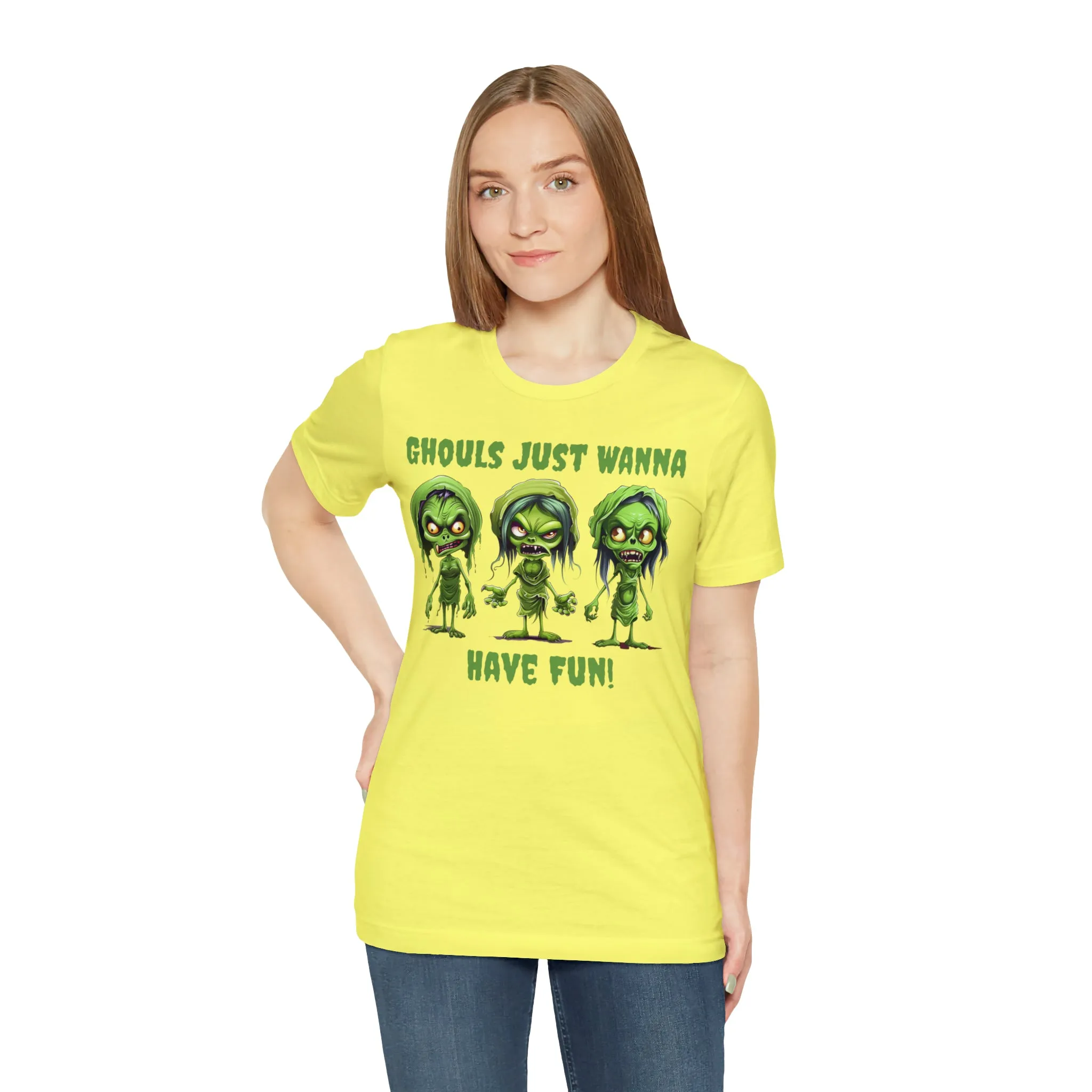 Ghouls Just Wanna Have Fun T-Shirt | Creepy Girl Ghouls Tee |  Bella Canvas 3001Unisex | Scary Short Sleeve Tshirt