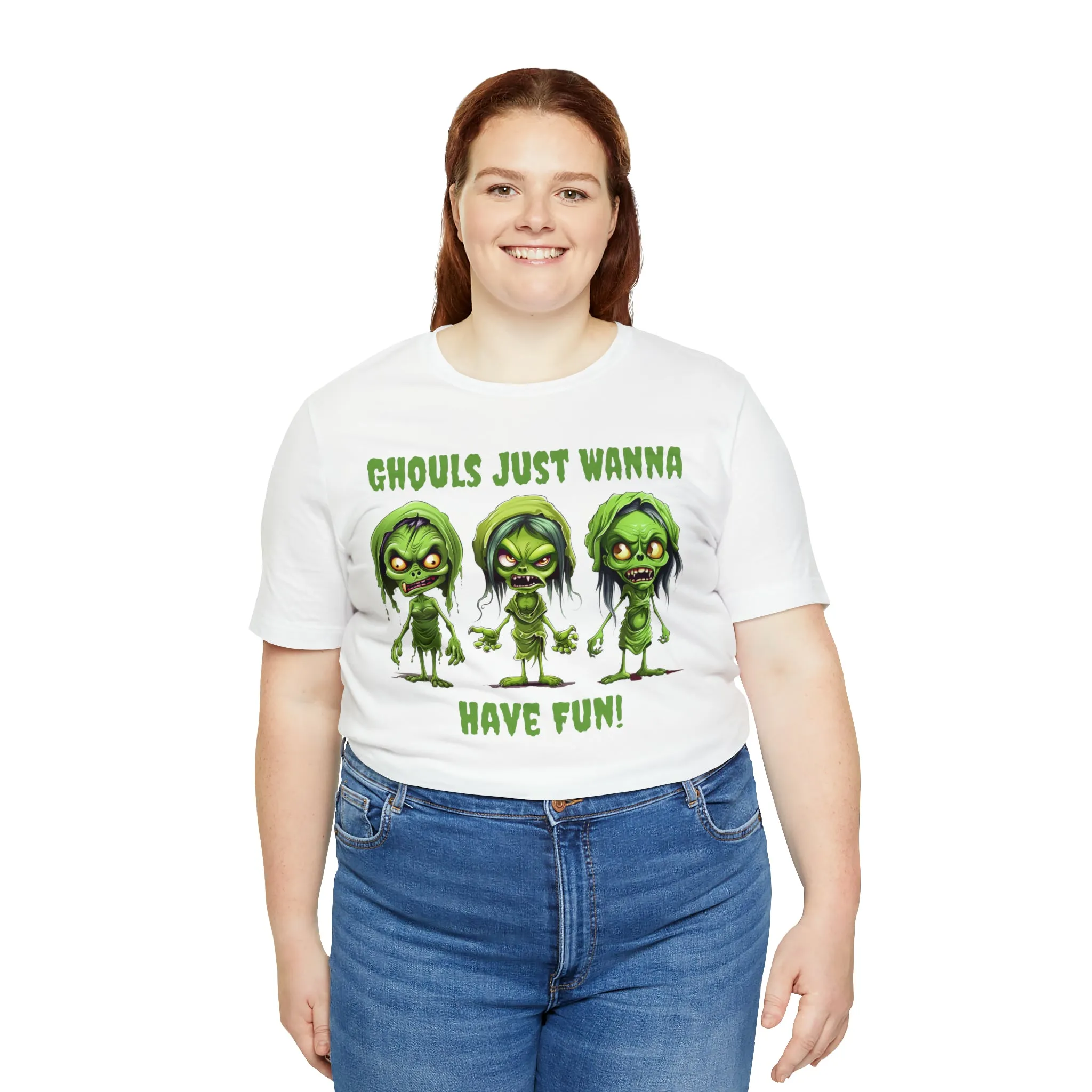 Ghouls Just Wanna Have Fun T-Shirt | Creepy Girl Ghouls Tee |  Bella Canvas 3001Unisex | Scary Short Sleeve Tshirt