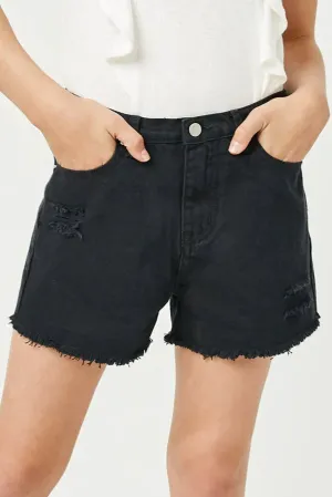 Girls Distressed Cut Off Shorts