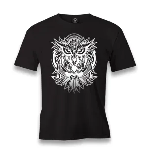 Gradient Owl Tattoo Men's Black Tshirt