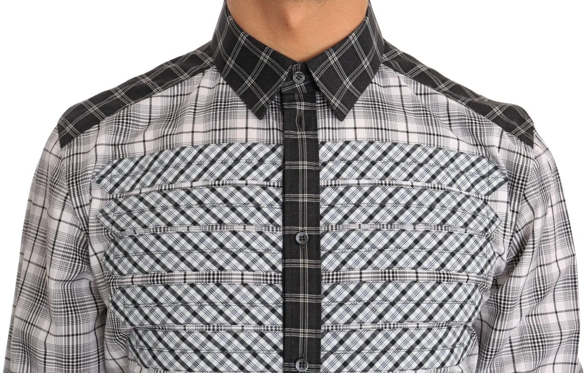 Gray Check Cotton GOLD Slim Fit Shirt