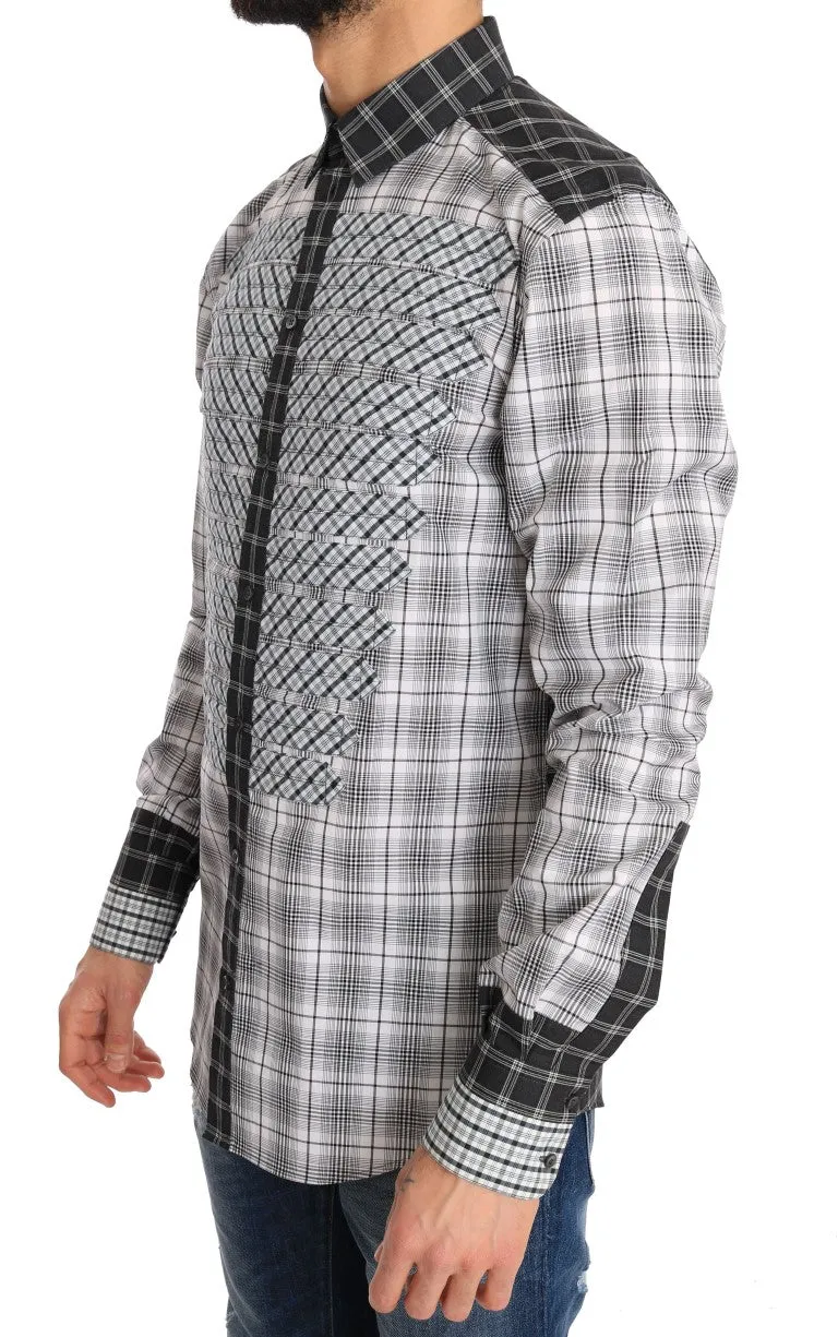 Gray Check Cotton GOLD Slim Fit Shirt