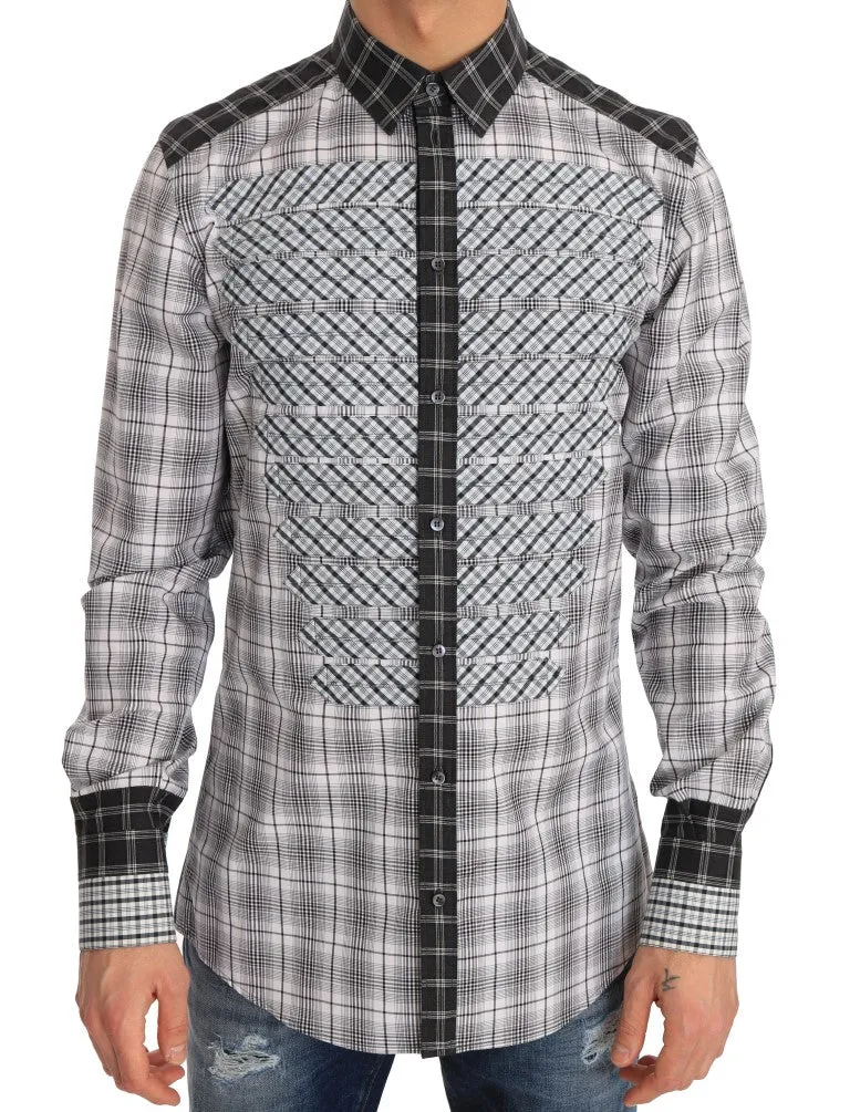 Gray Check Cotton GOLD Slim Fit Shirt