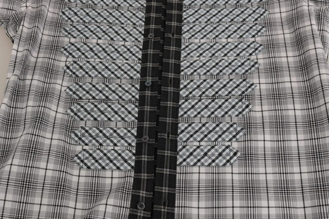 Gray Check Cotton GOLD Slim Fit Shirt