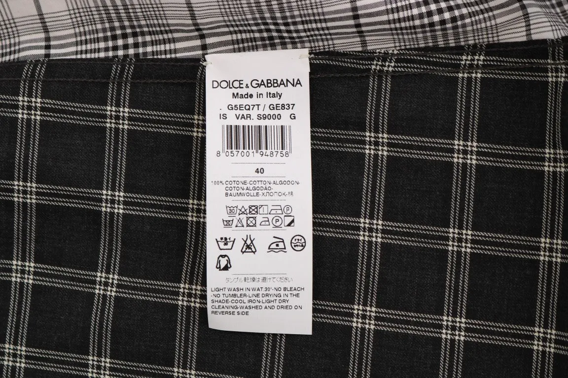 Gray Check Cotton GOLD Slim Fit Shirt