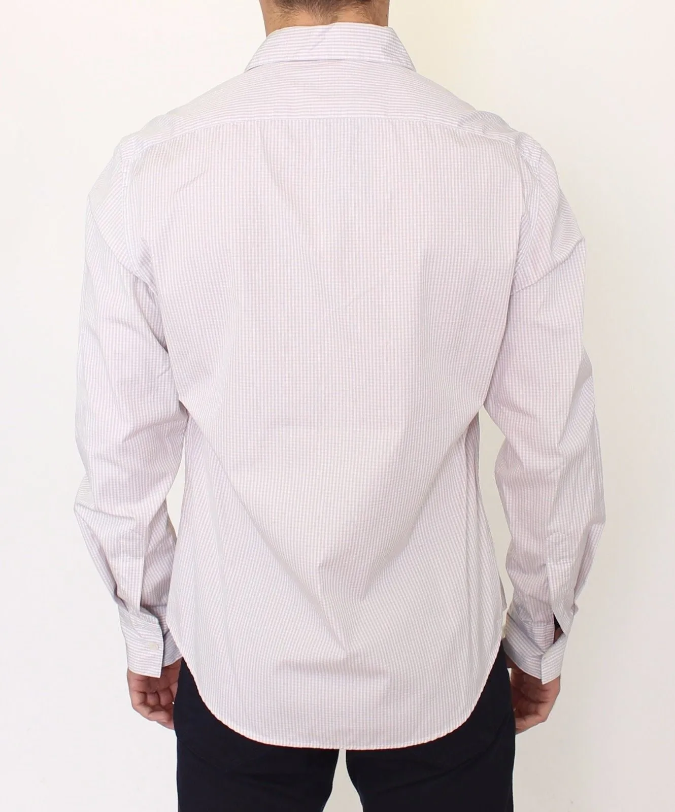 Gray White Checkered Casual Long Sleeve Shirt