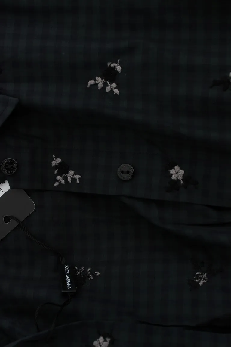 Green Checkered Floral Shirt