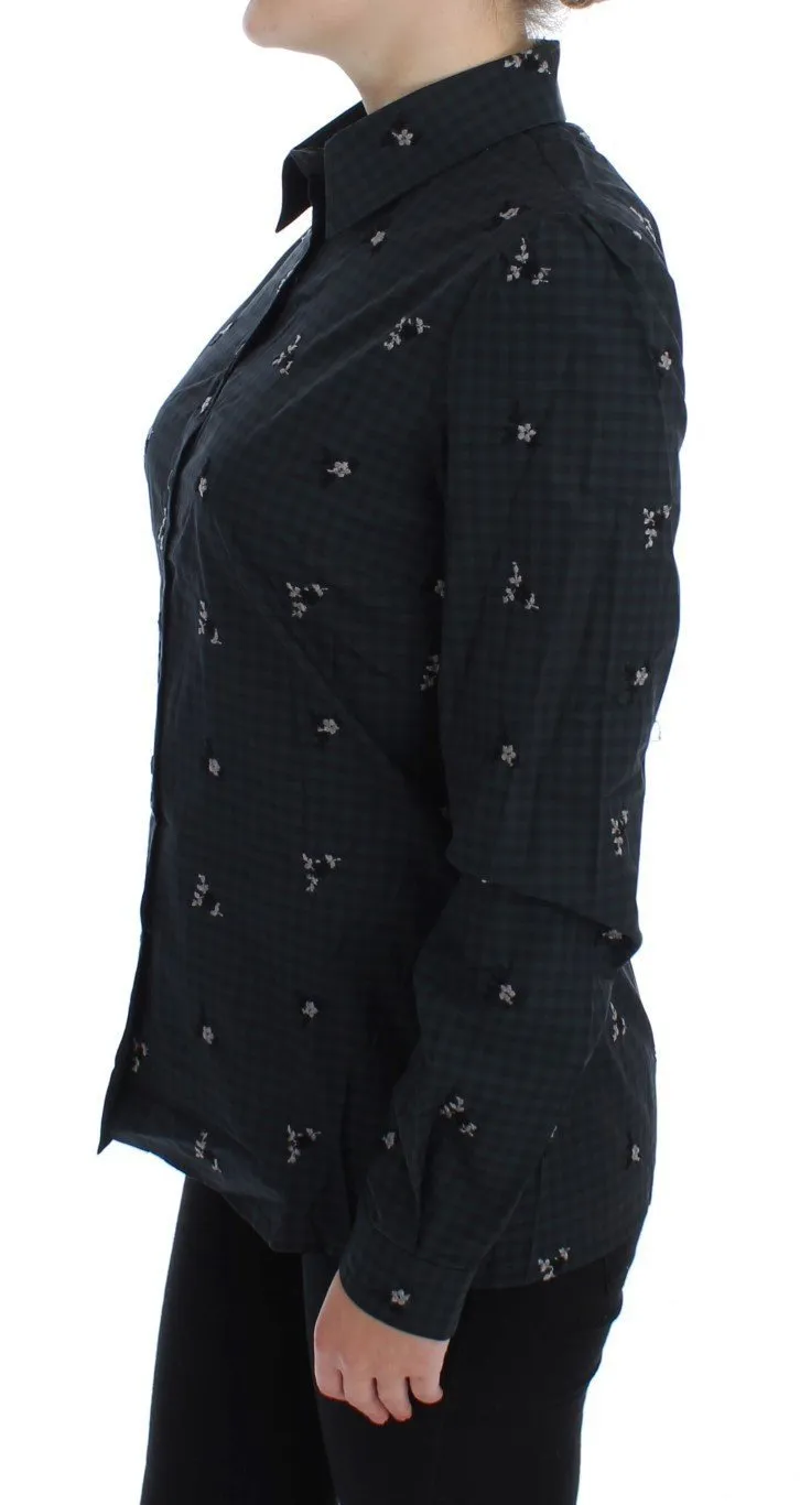 Green Checkered Floral Shirt