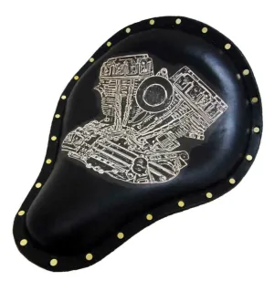Harley Chopper Sportster Spring Solo Seat 12X13 Panhead Tattoo Brass Rivets
