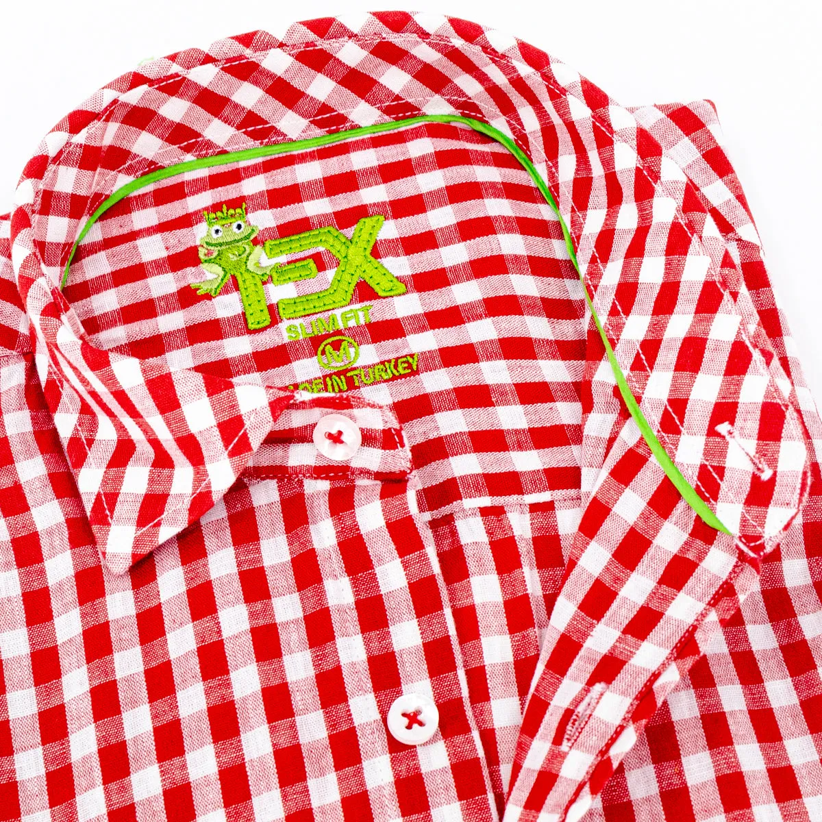 Harvard Yard FROG Linen Shirt - Crimson Red