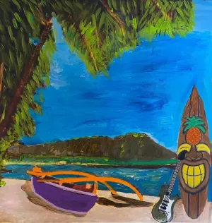 Hawaiian Beach Pineapple Surf board
