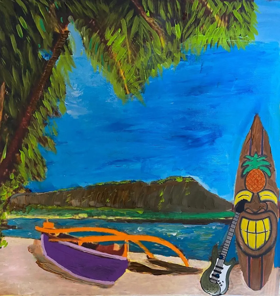 Hawaiian Beach Pineapple Surf board