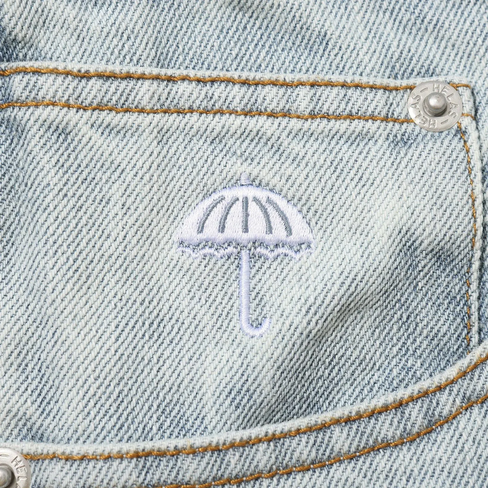 Helas Dieu Grec Jeans Shorts - Light Blue