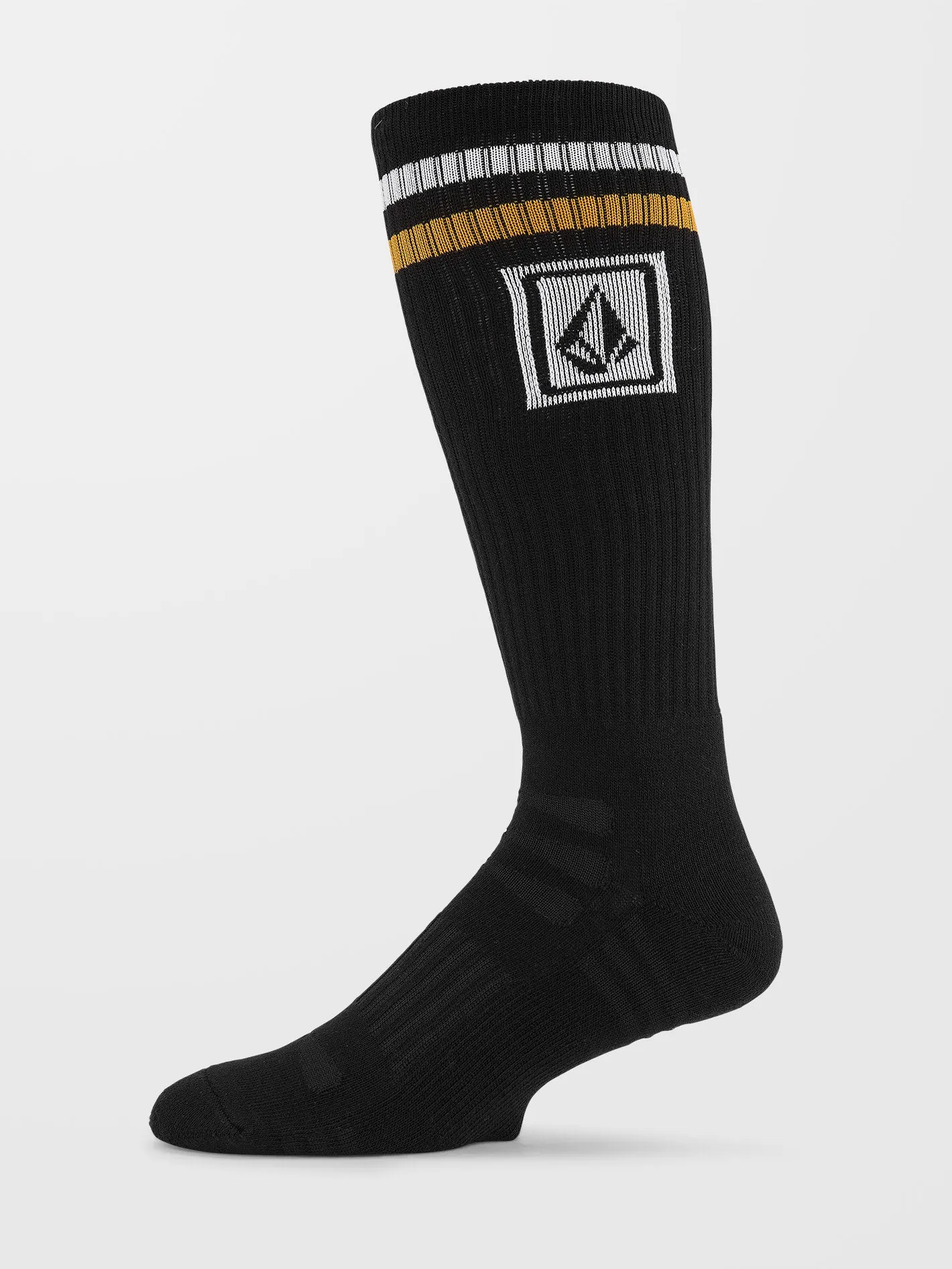 High Stripe Ramp Stone Skate Socks - BLACK