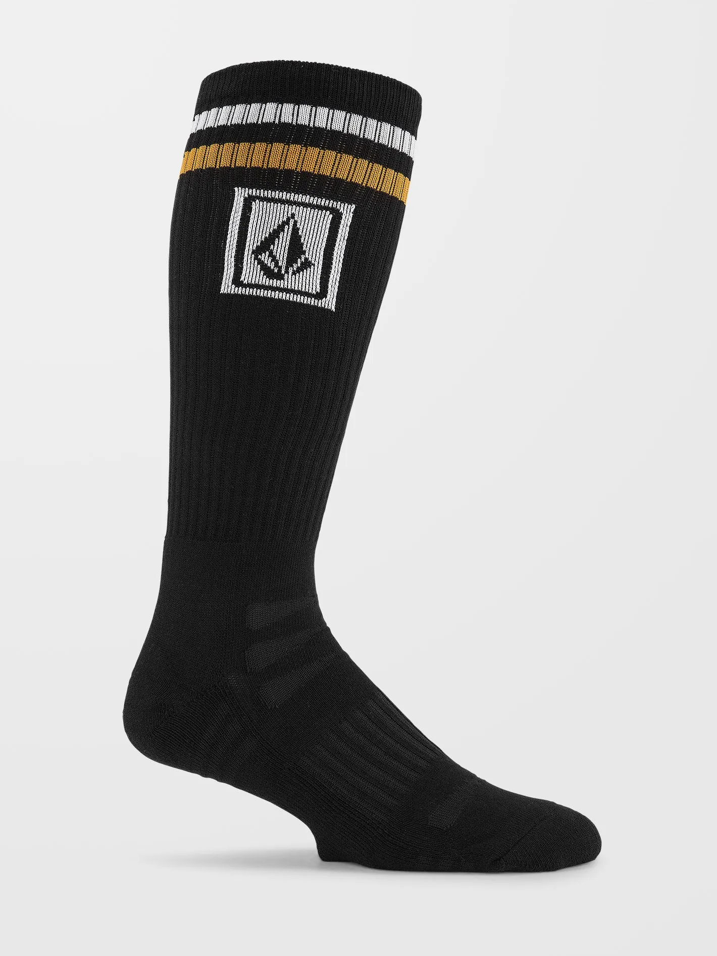 High Stripe Ramp Stone Skate Socks - BLACK
