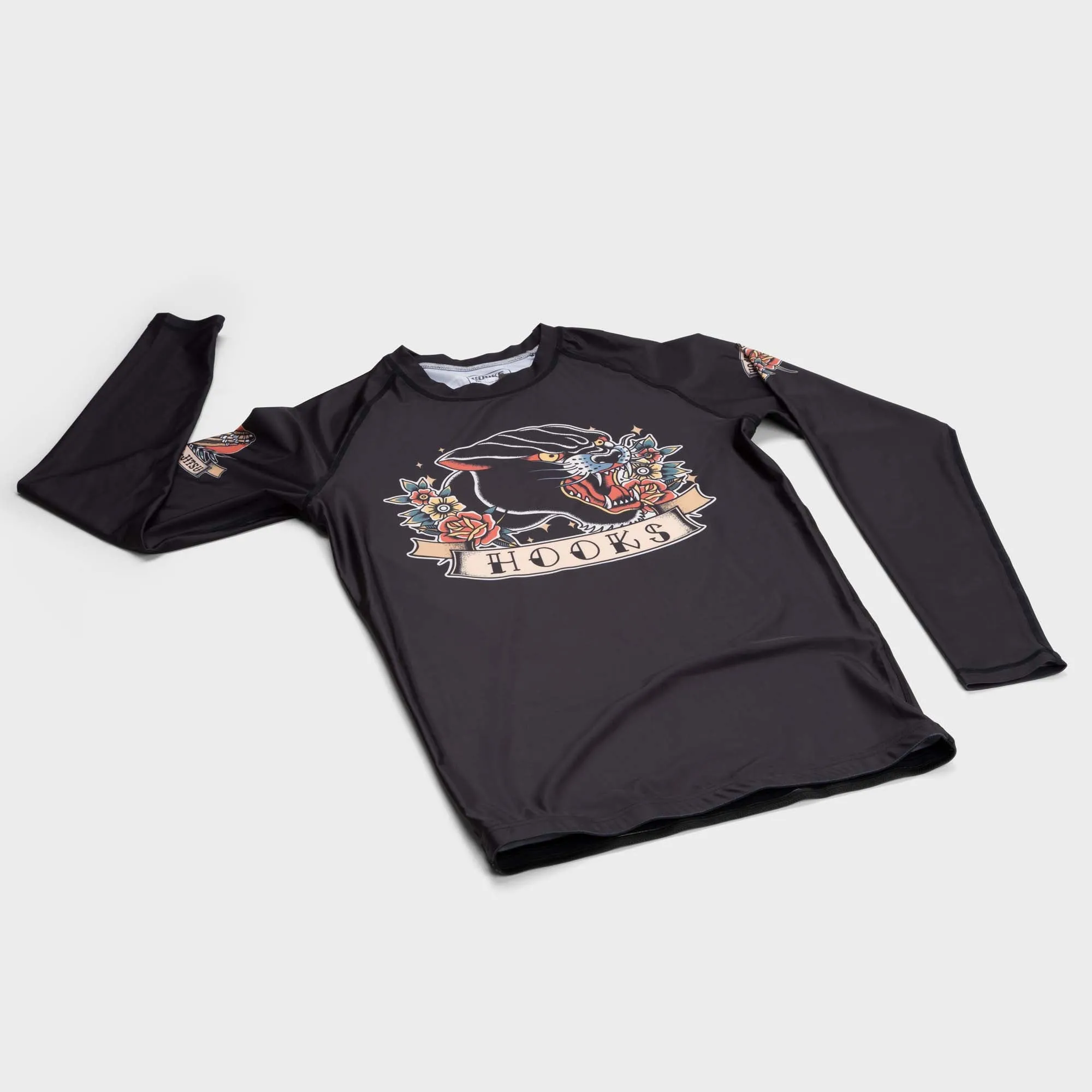 Hooks Long Sleeve BJJ Rash Guard - Pantera Negra