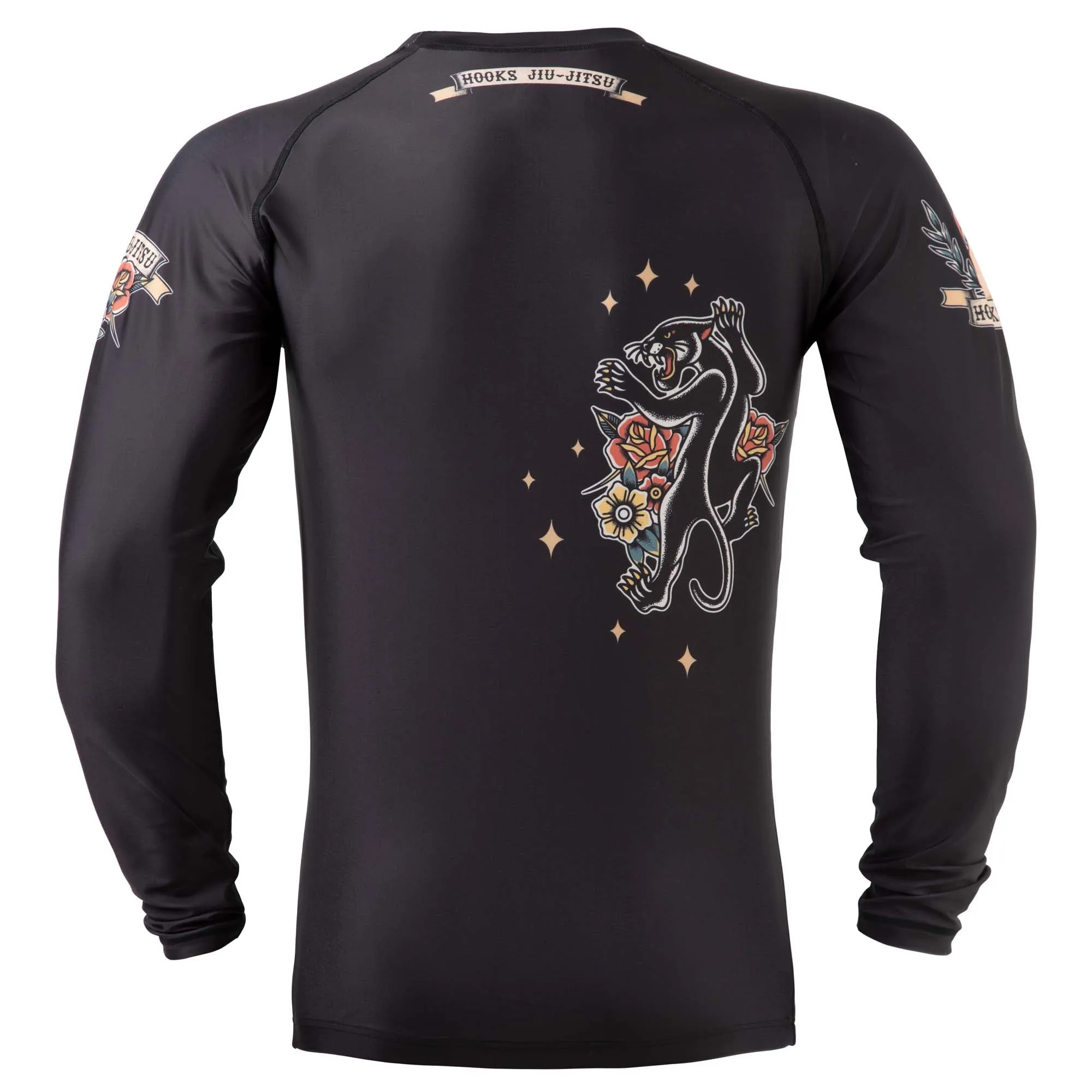 Hooks Long Sleeve BJJ Rash Guard - Pantera Negra