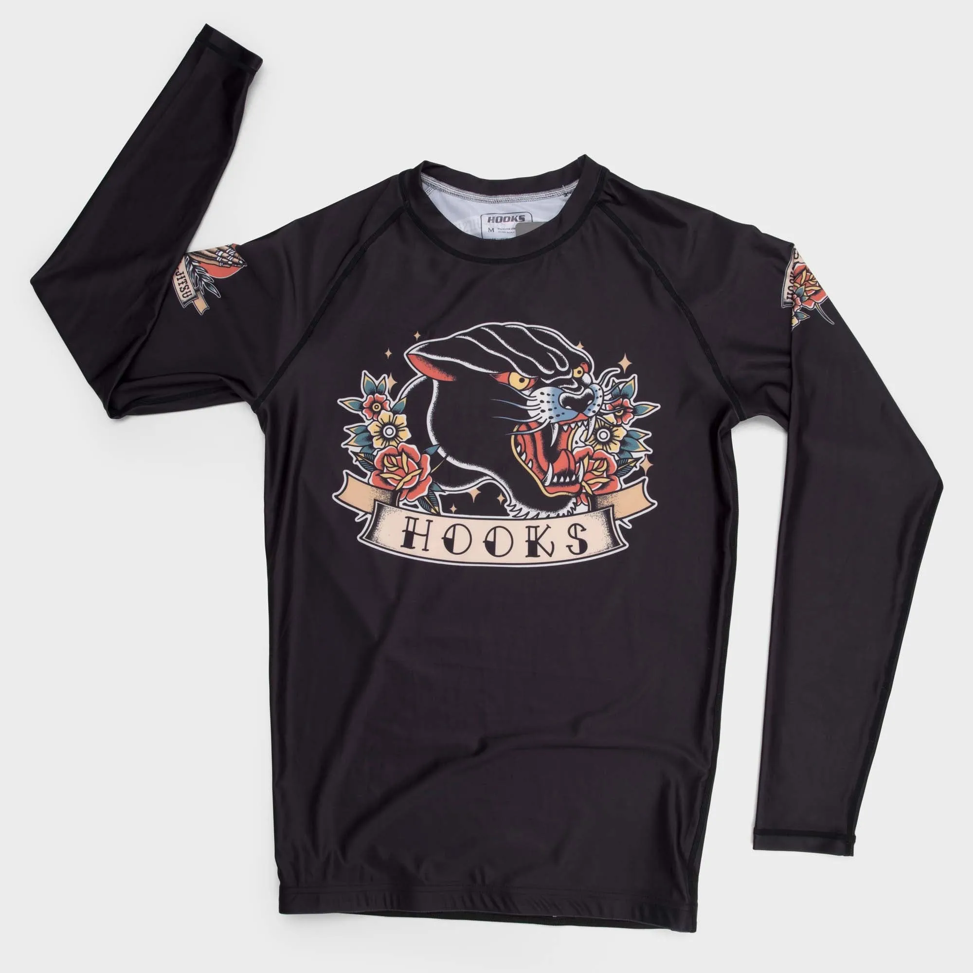 Hooks Long Sleeve BJJ Rash Guard - Pantera Negra
