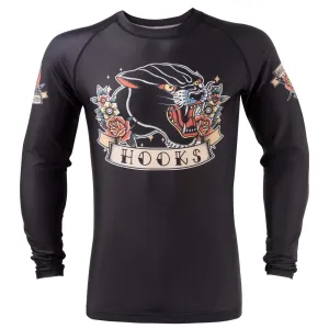 Hooks Long Sleeve BJJ Rash Guard - Pantera Negra