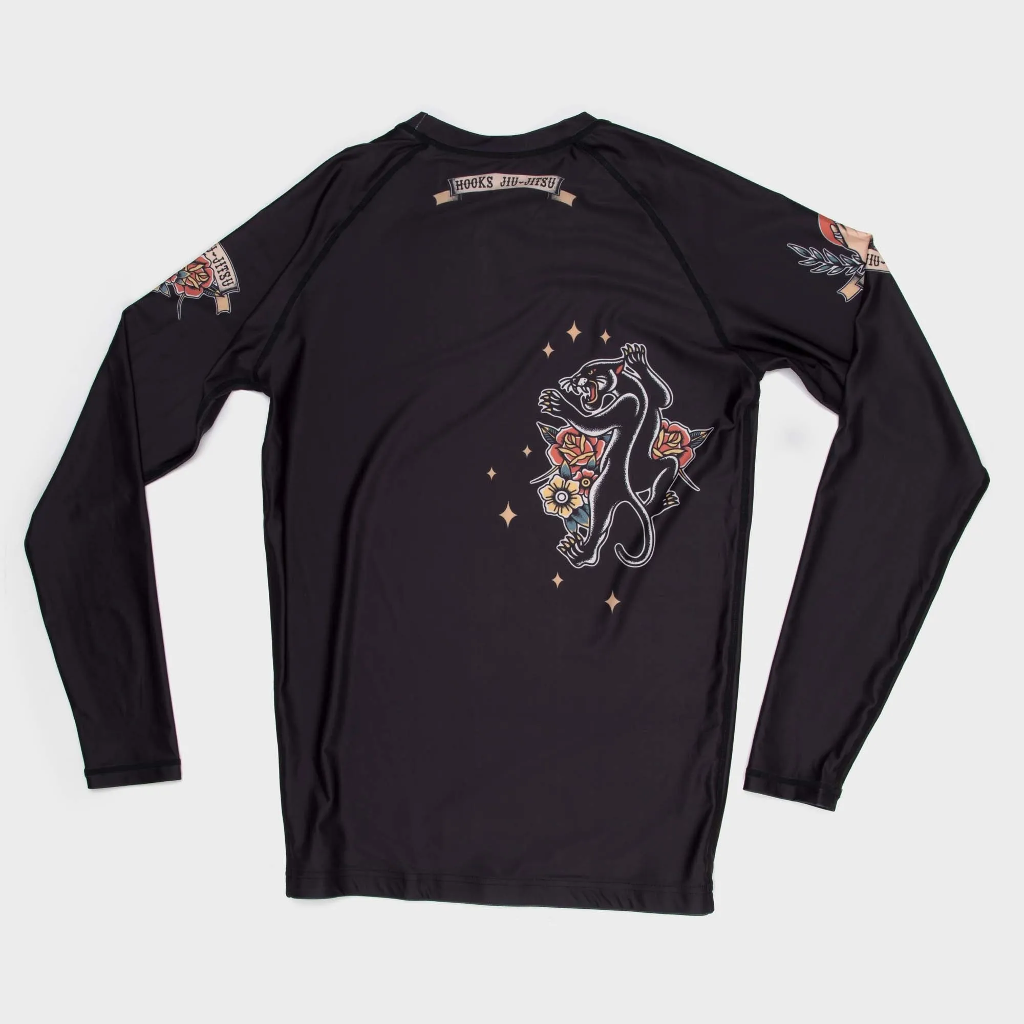 Hooks Long Sleeve BJJ Rashguard - Pantera Negra