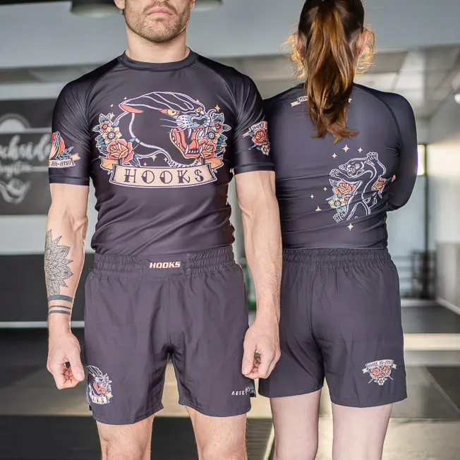 Hooks Long Sleeve BJJ Rashguard - Pantera Negra