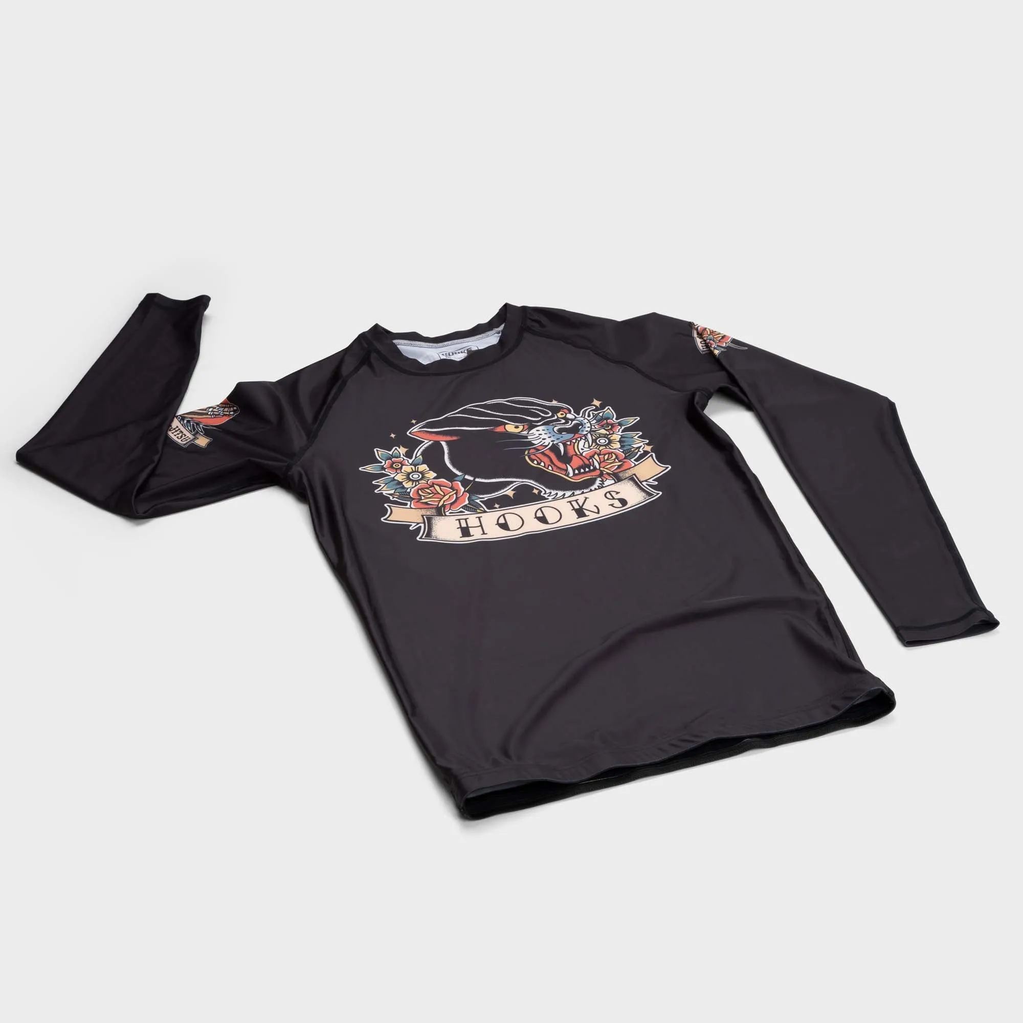 Hooks Long Sleeve BJJ Rashguard - Pantera Negra