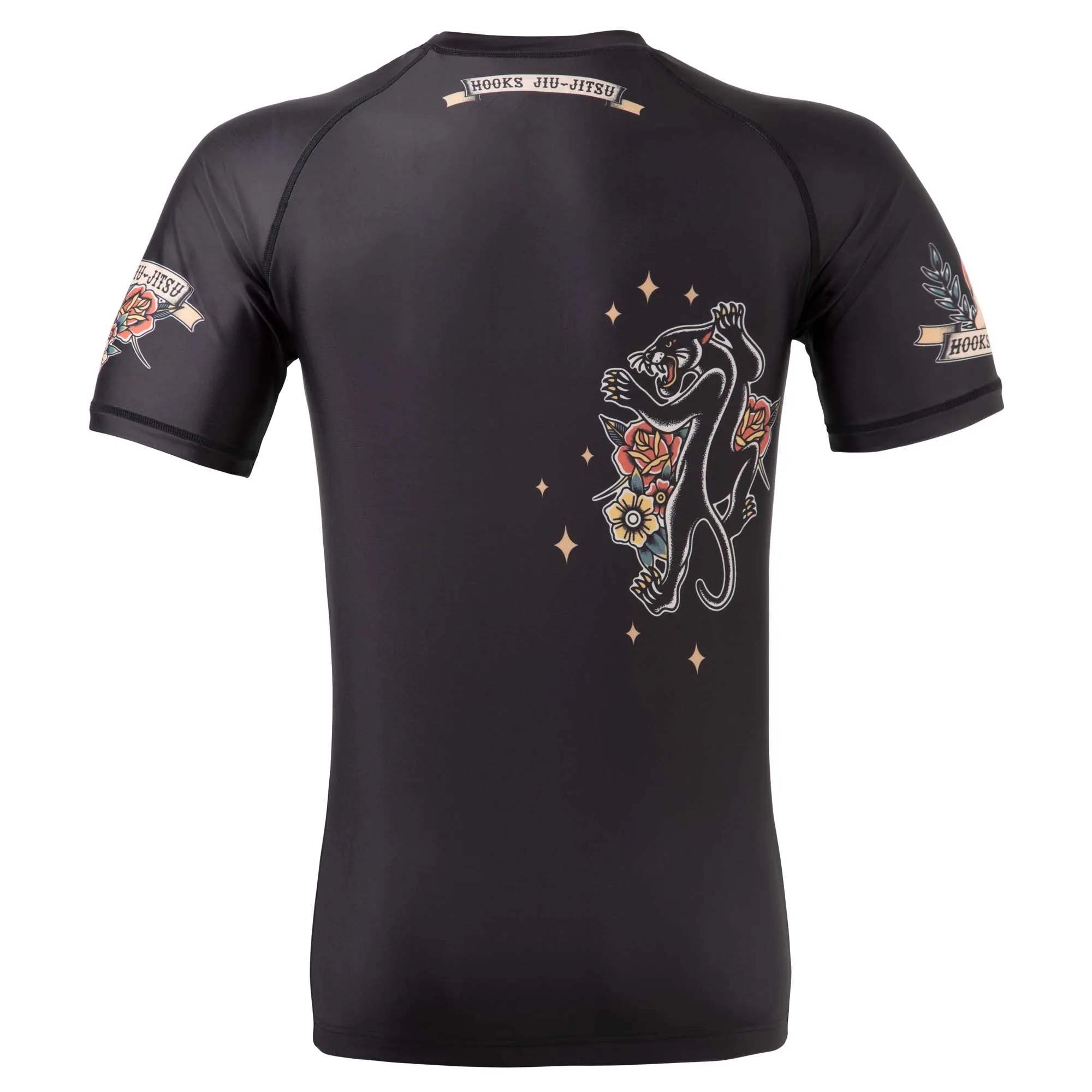 Hooks Short Sleeve BJJ Rash Guard - Pantera Negra