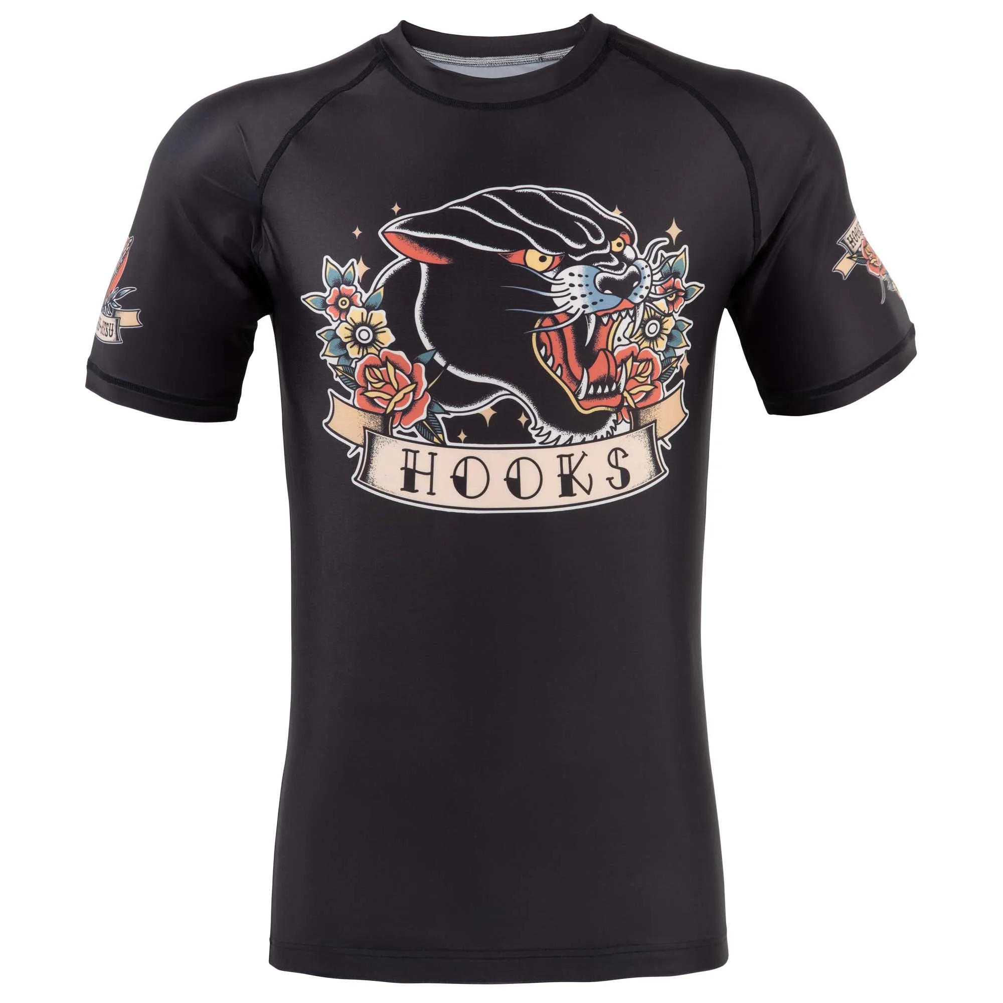 Hooks Short Sleeve BJJ Rash Guard - Pantera Negra