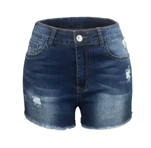 Individuality Newest Women's High Waist Stretchy Denim Shorts