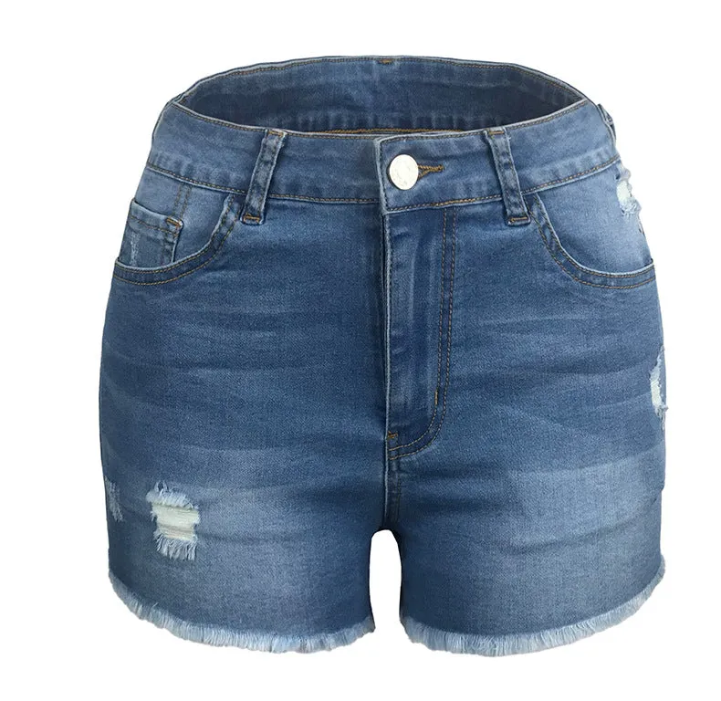 Individuality Newest Women's High Waist Stretchy Denim Shorts