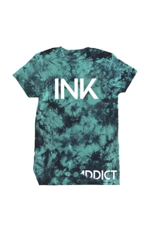 InkAddict MENS INK TEAL TIE DYE Tee Shirt