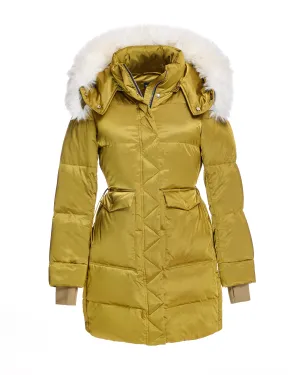 Julia & Stella by Maximilian Shearling Trimmed Puffer Coat