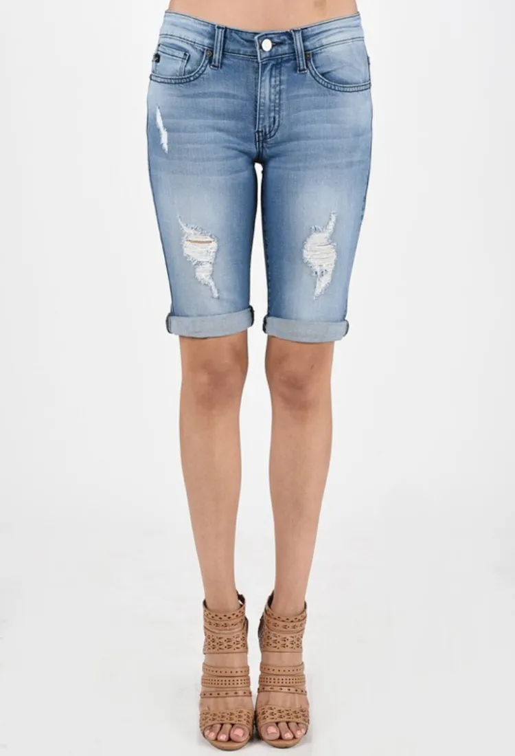 Kan Can Distressed Shorts