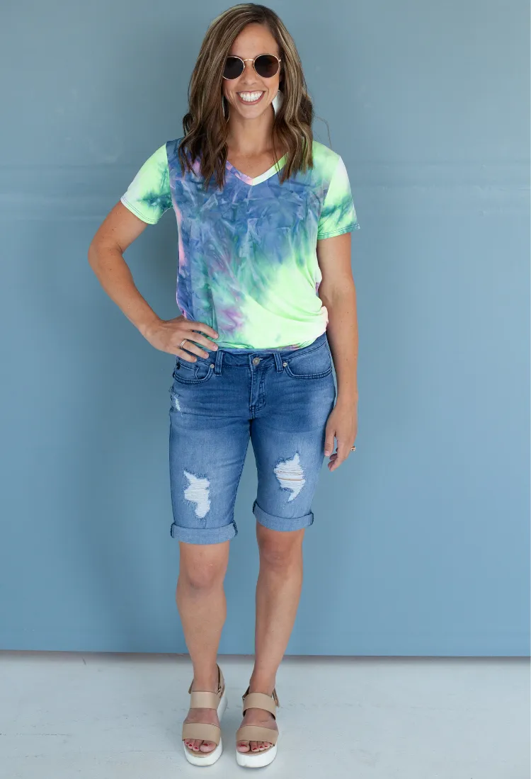 Kan Can Distressed Shorts