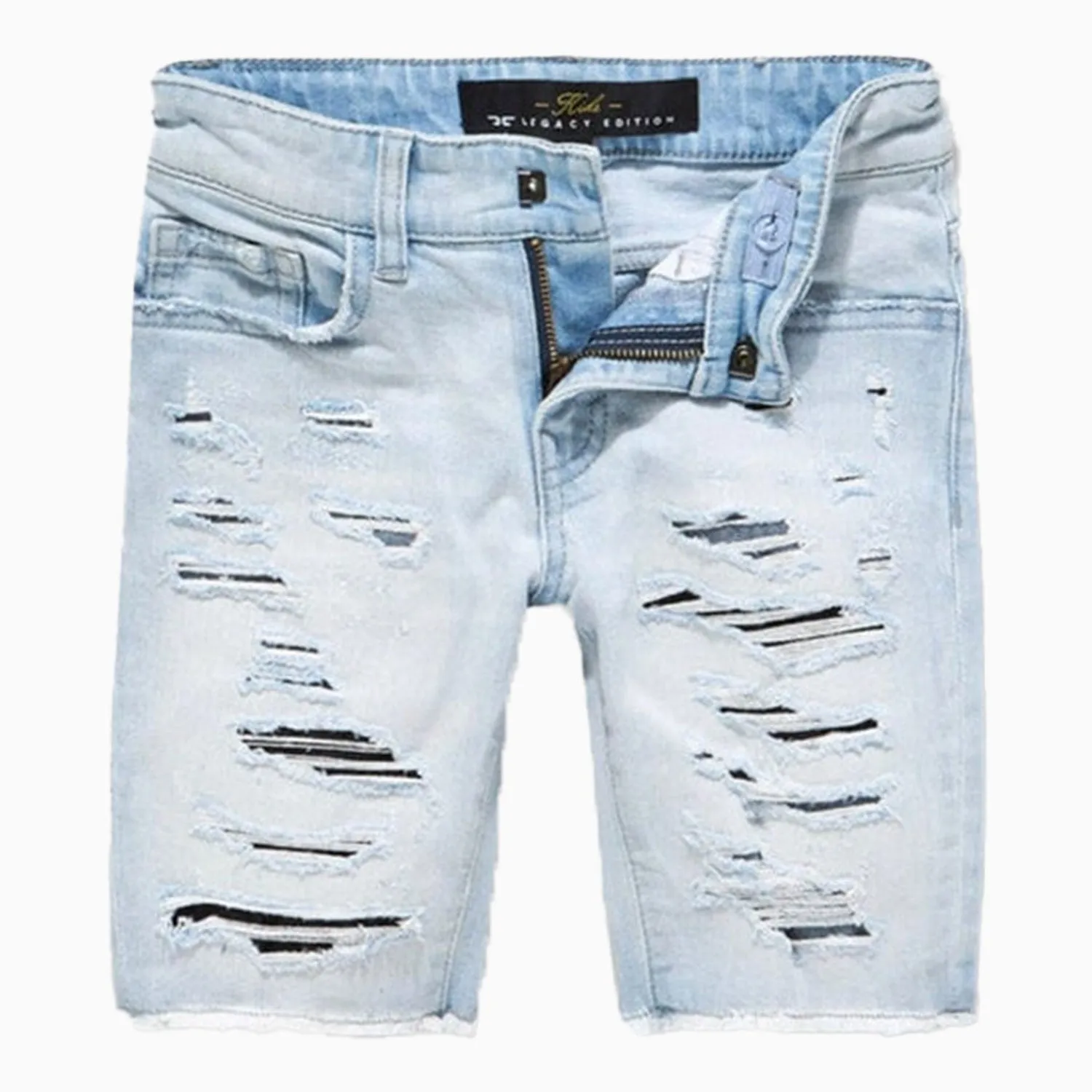 Kid's Shredded Abyss Denim Shorts