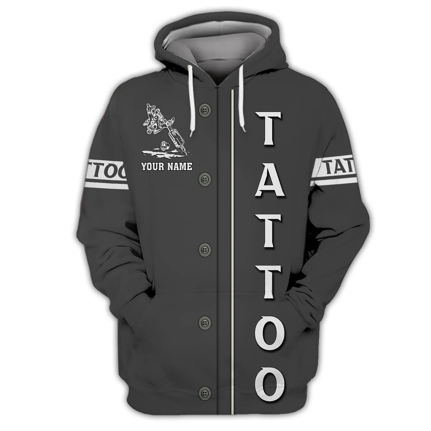 Latest Tattoo Artist Shop Personalized Name 3D Hoodie, 3D Zipper Hoodie