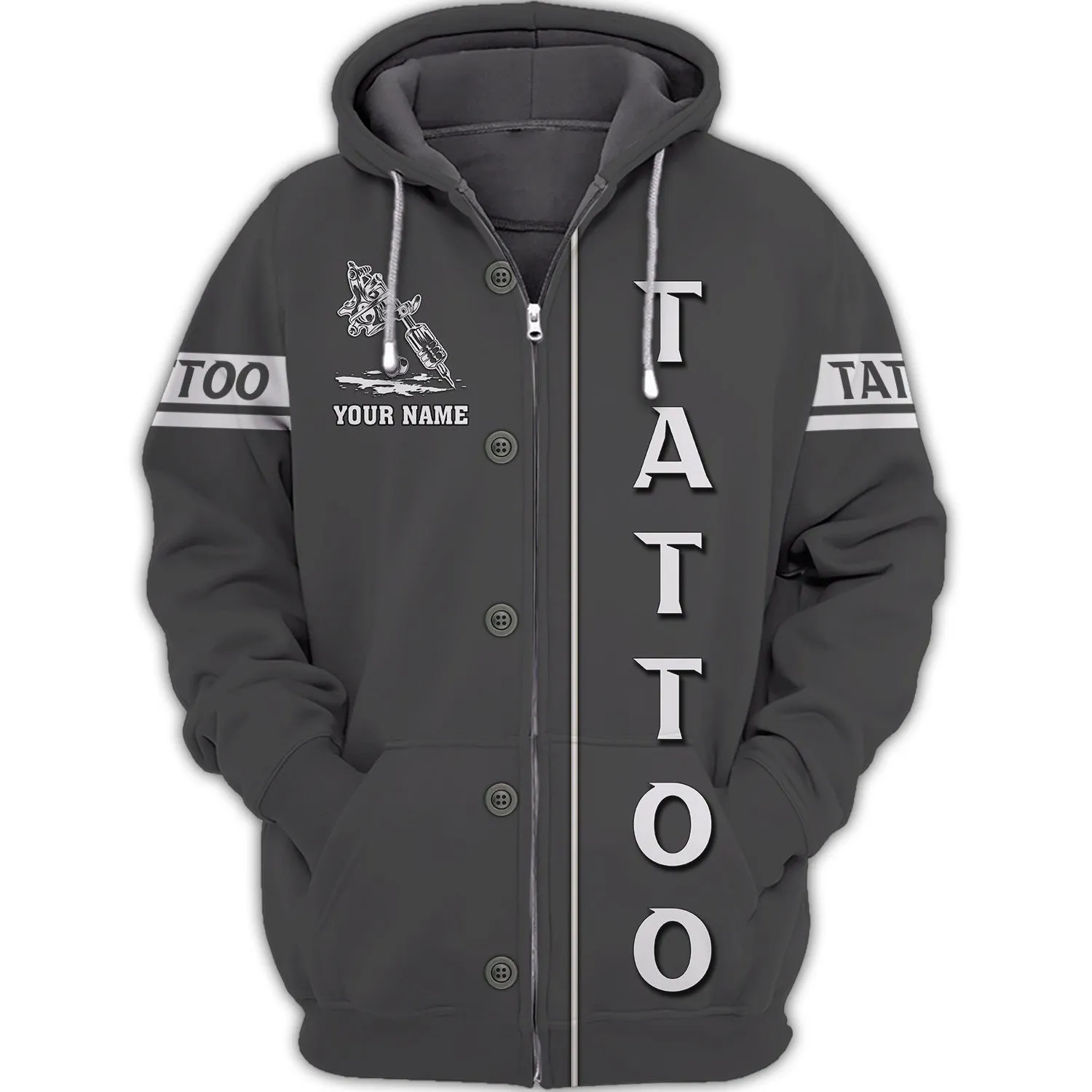 Latest Tattoo Artist Shop Personalized Name 3D Hoodie, 3D Zipper Hoodie