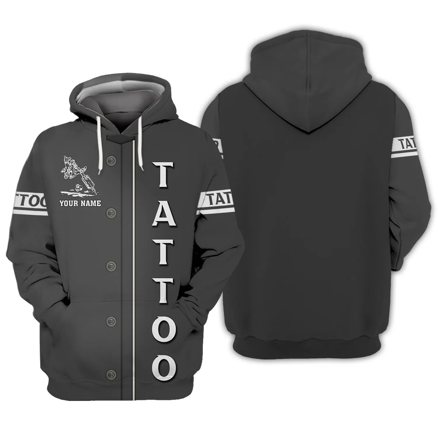 Latest Tattoo Artist Shop Personalized Name 3D Hoodie, 3D Zipper Hoodie
