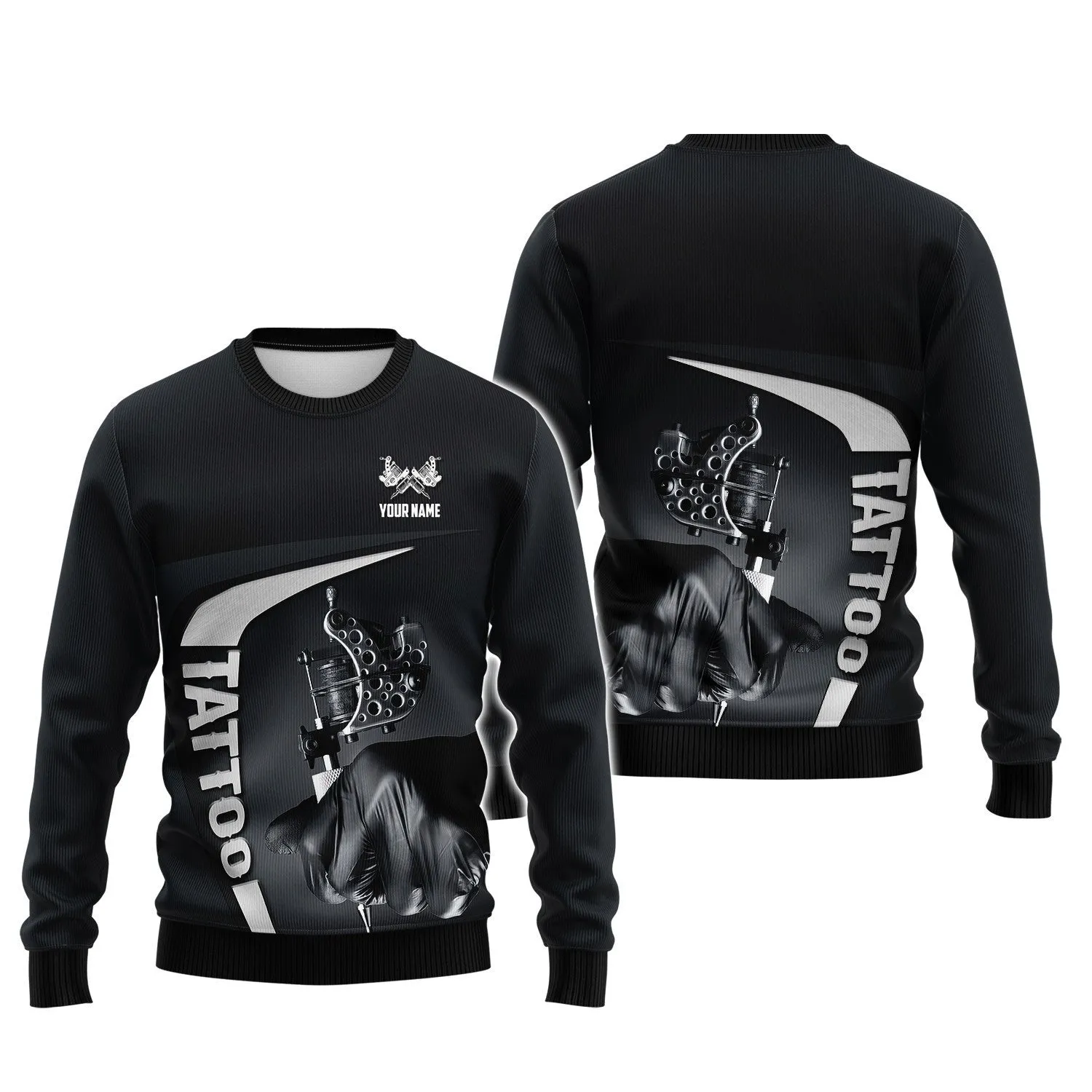 Latest Tattoo Artist Shop Personalized Name Zipper Hoodie, 3D Hoodie