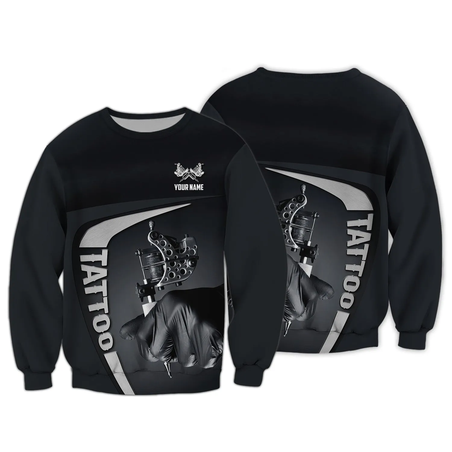 Latest Tattoo Artist Shop Personalized Name Zipper Hoodie, 3D Hoodie